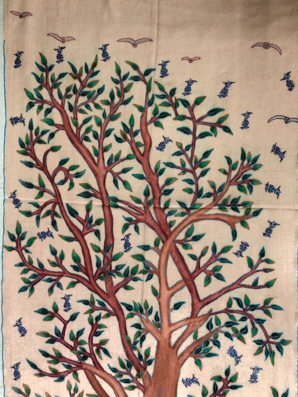 teacher gift Hand Painted And Handwoven Ladakhi Cashmere Pashmina Embroidered Stole - Mehraj Crafts 