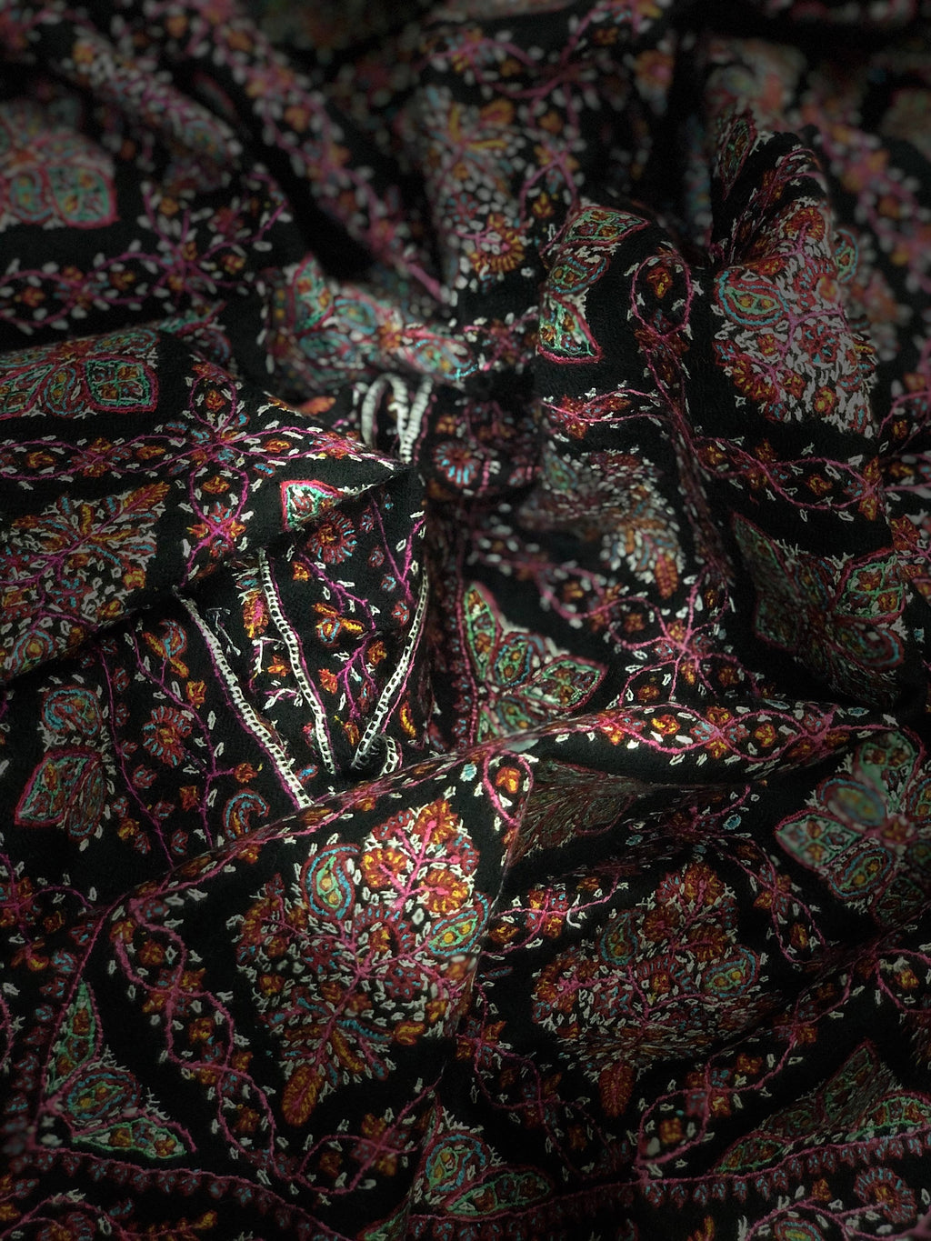 teacher gift Hand Woven and Hand Embroidered Ladakhi Pashmina Cashmere Sozni Jamawar Stoke Shawl - Mehraj Crafts 