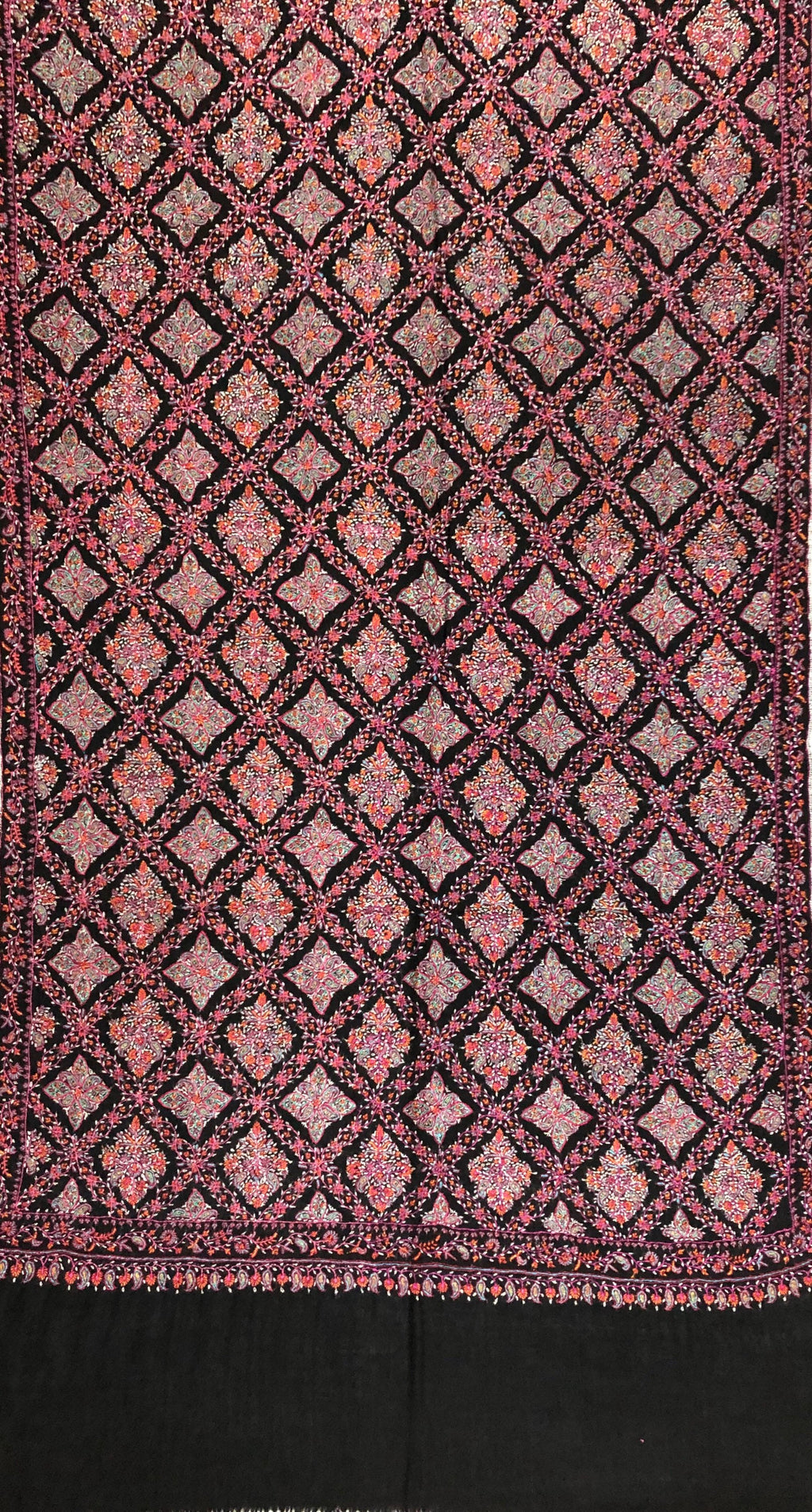 teacher gift Hand Woven and Hand Embroidered Ladakhi Pashmina Cashmere Sozni Jamawar Stoke Shawl - Mehraj Crafts 