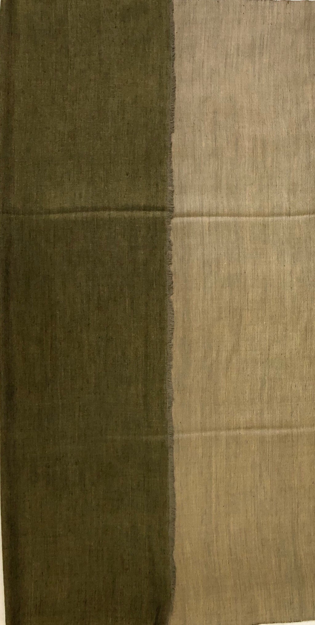 teacher gift Smoke Gray And Green Moss Reversible Hand Woven Ladakhi Cashmere Pashmina Shawl - Mehraj Crafts 