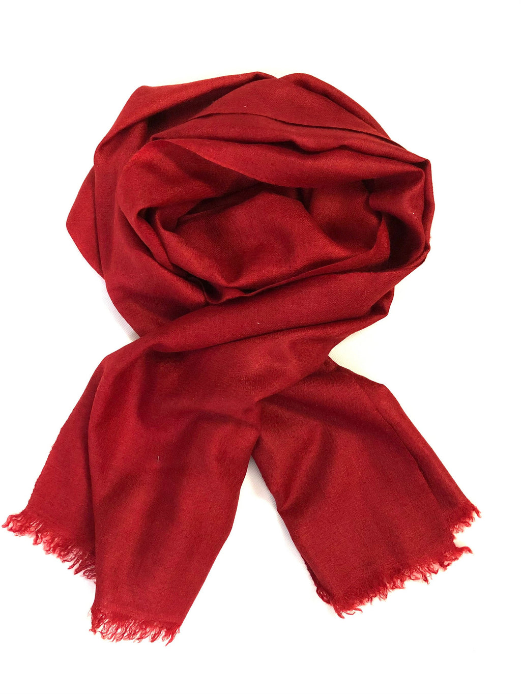 Tango Red Cashmere Pashmina Handwoven Scarf Muffler - Mehraj Crafts 