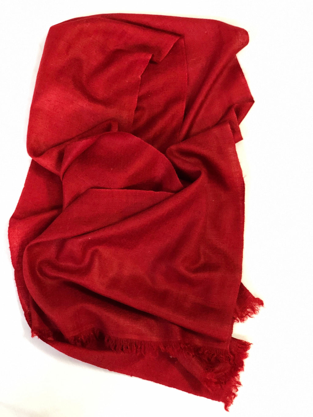 Tango Red Cashmere Pashmina Handwoven Scarf Muffler - Mehraj Crafts 