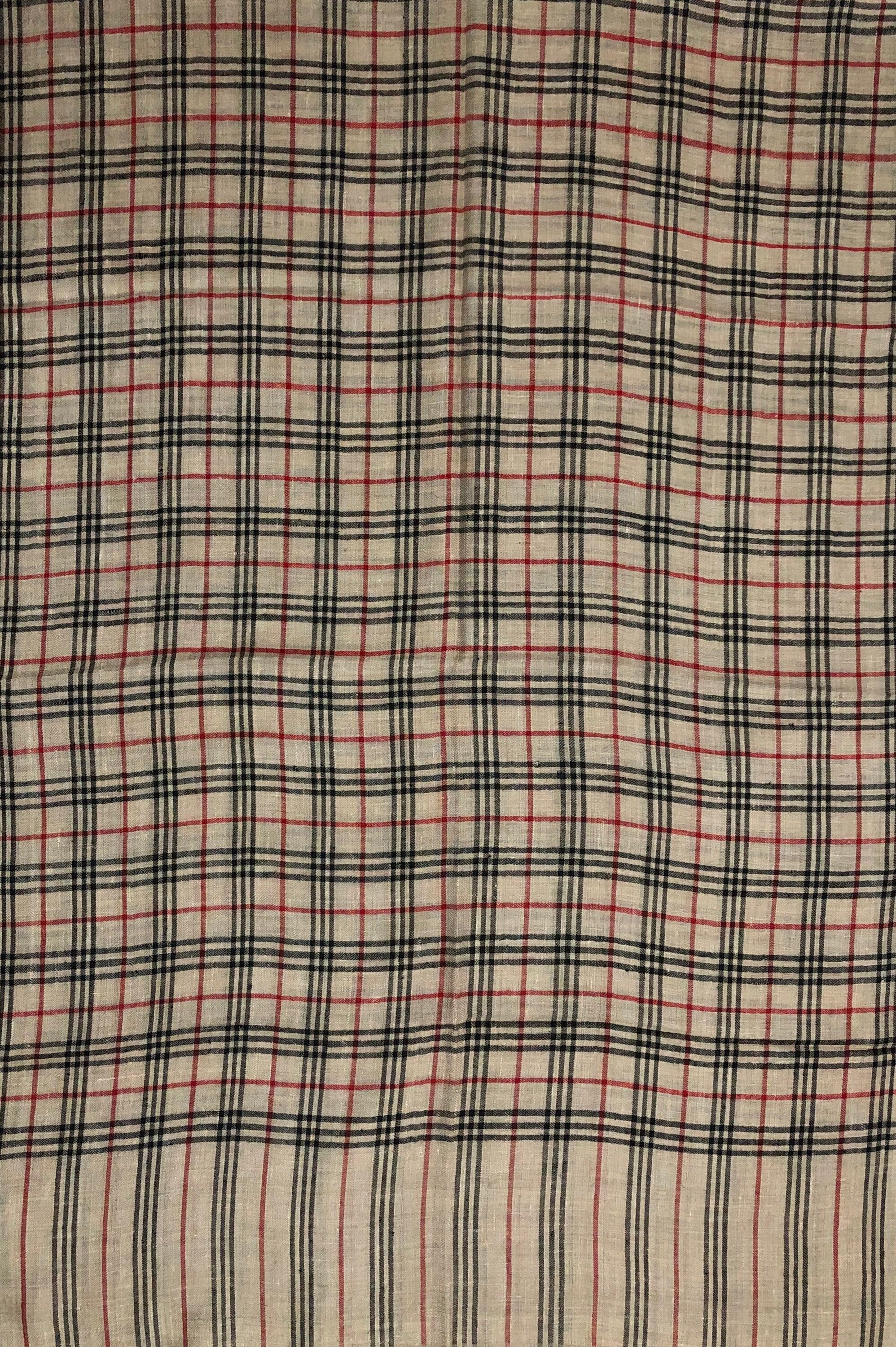 Handmade Gift Natural Plaid Handmade Genuine Cashmere Pashmina Stole Scarf - Mehraj Crafts 