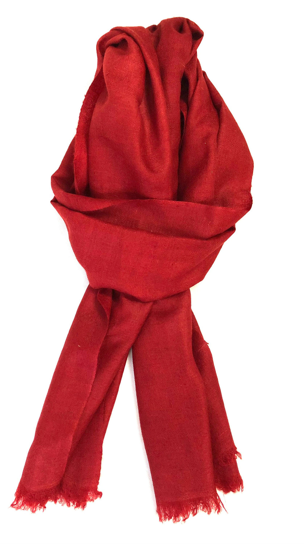 Tango Red Cashmere Pashmina Handwoven Scarf Muffler - Mehraj Crafts 