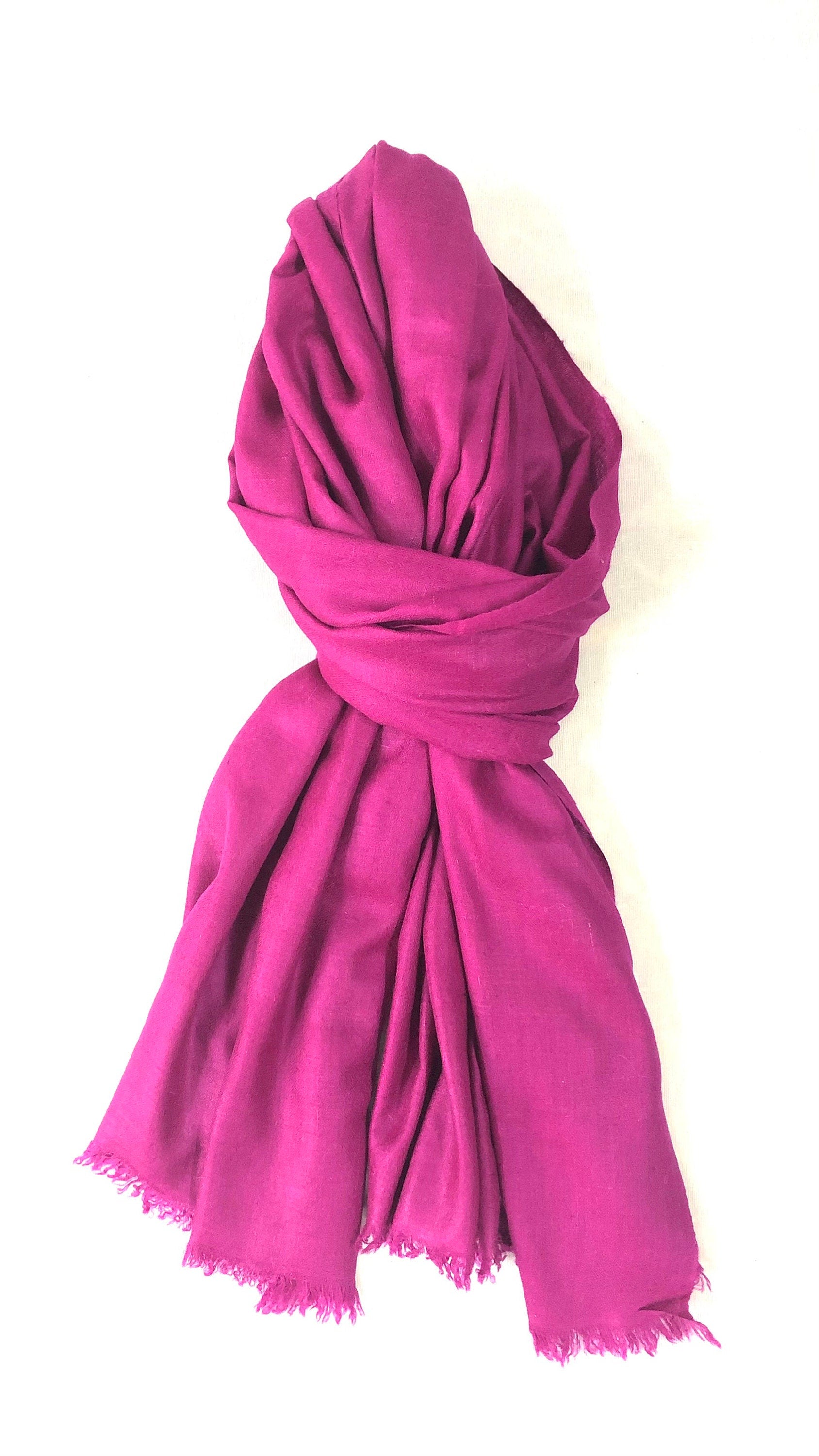 Pashmina christmas dayFestival Fuchsia Handmade Verified Cashmere Pashmina Scarf/Muffler/14X60 Inches