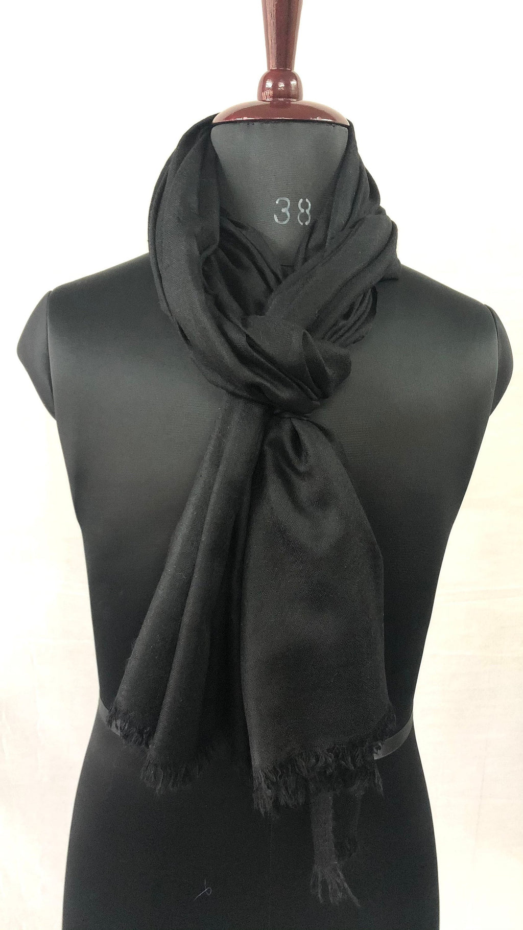 Pashmina christmas dayPirate Black Handwoven Real Cashmere Pashmina Scarf/Muffler/14X60 Inches