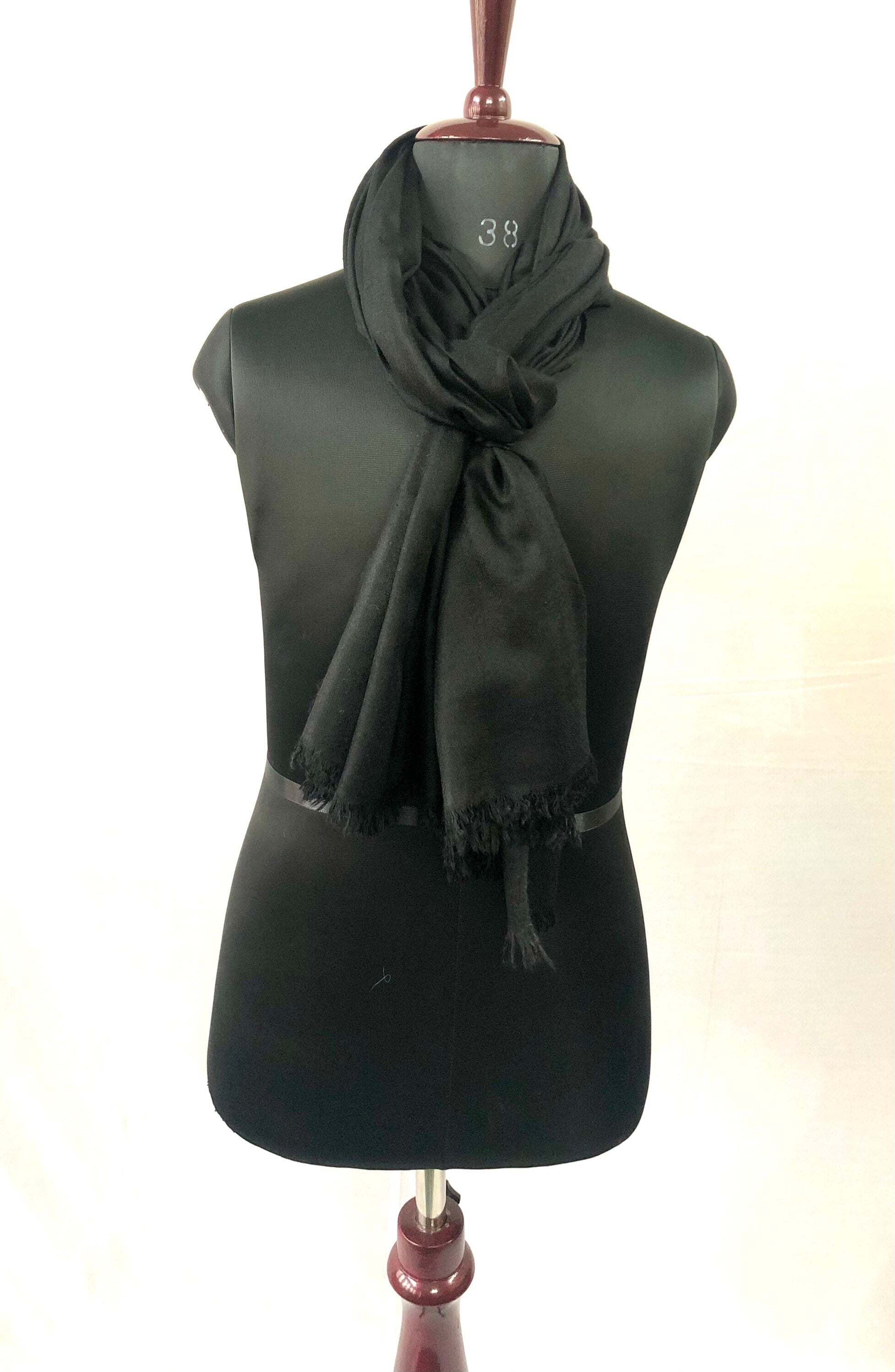 Pashmina christmas dayPirate Black Handwoven Real Cashmere Pashmina Scarf/Muffler/14X60 Inches