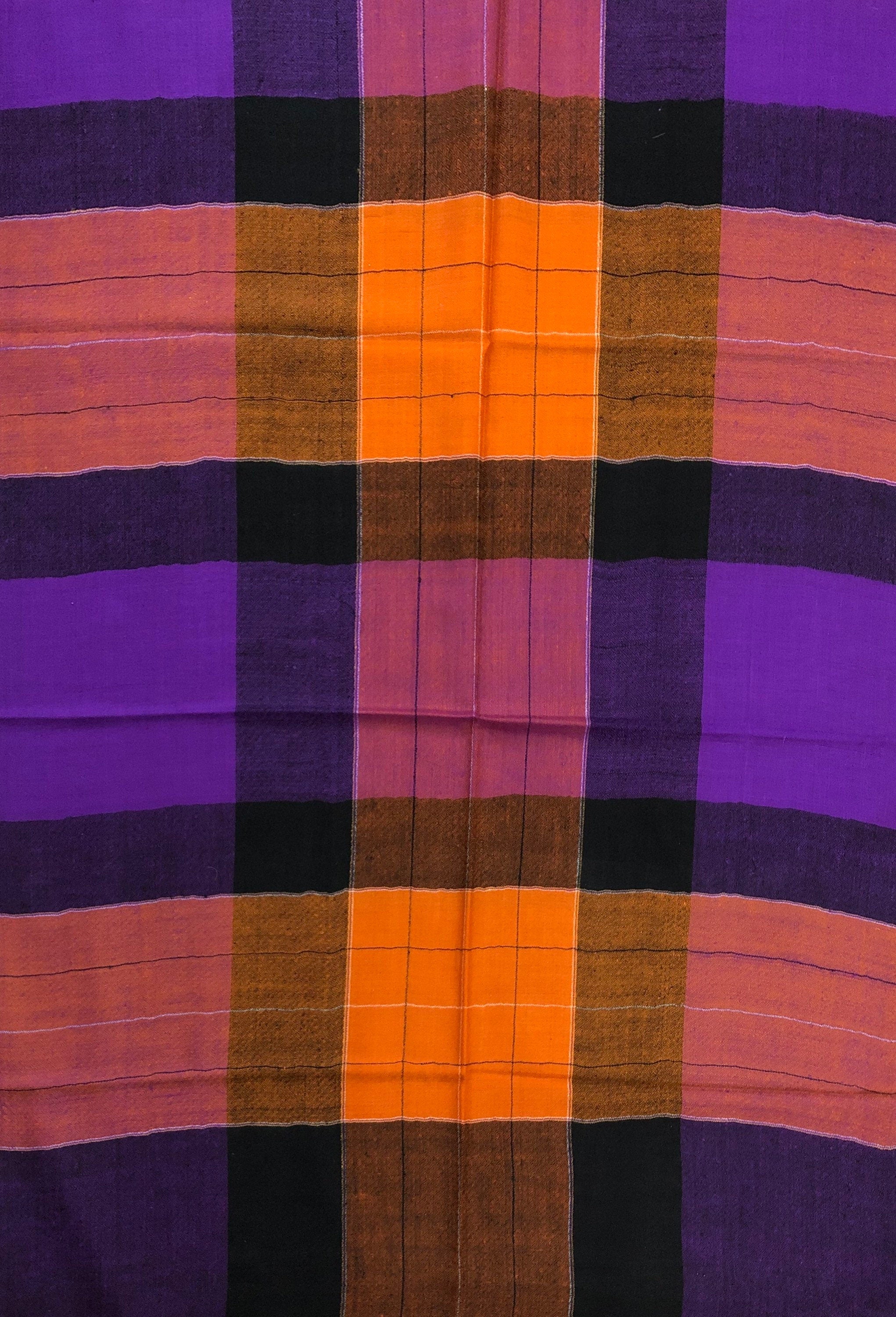Handmade Cashmere Pashmina Stole: Winter Plaid Scarf, 70x200 cm