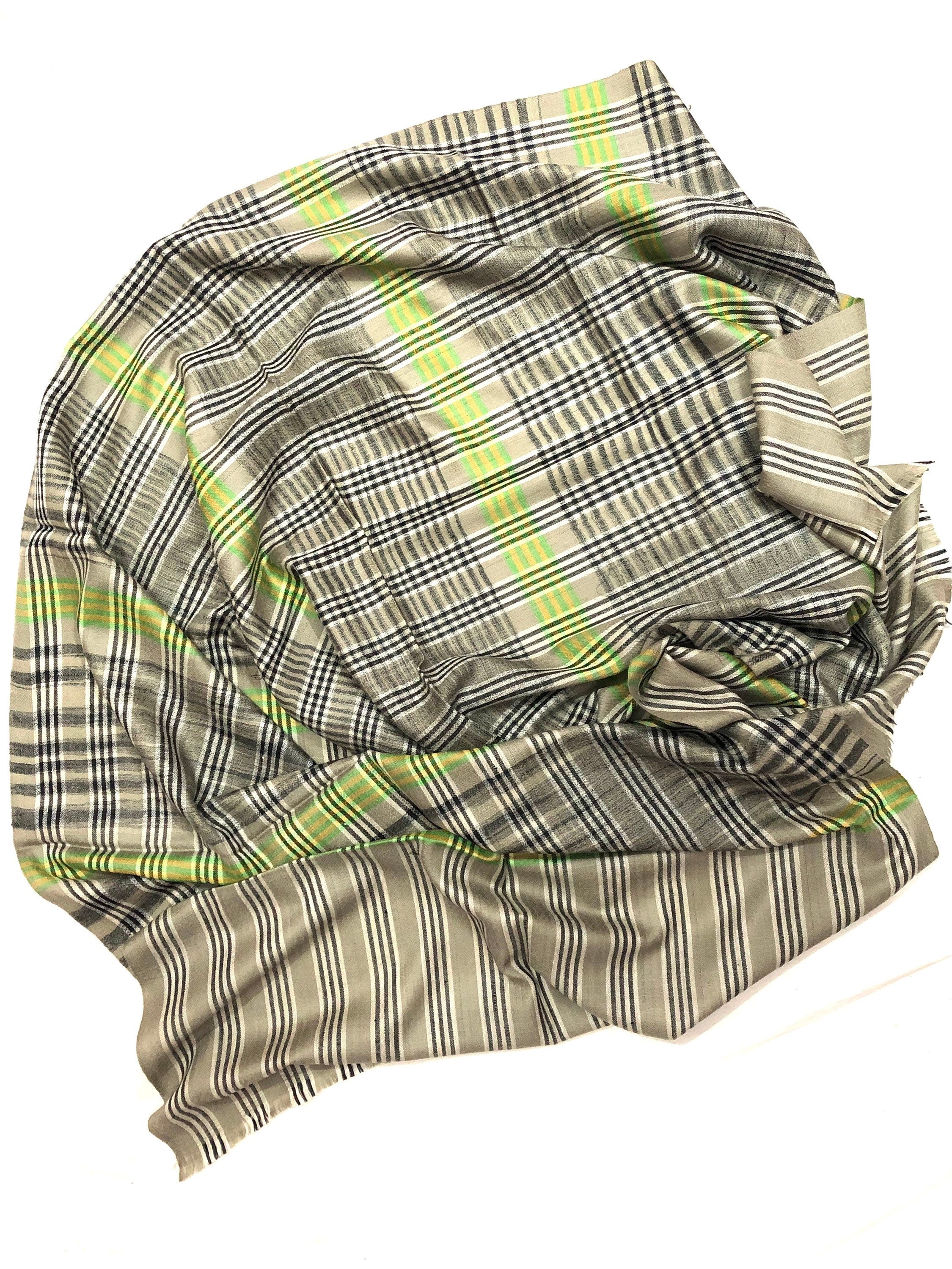 Handmade father of bride gift from daughter Classic Tartan Handmade Real Cashmere Pashmina Stole Scarf - Mehraj Crafts 