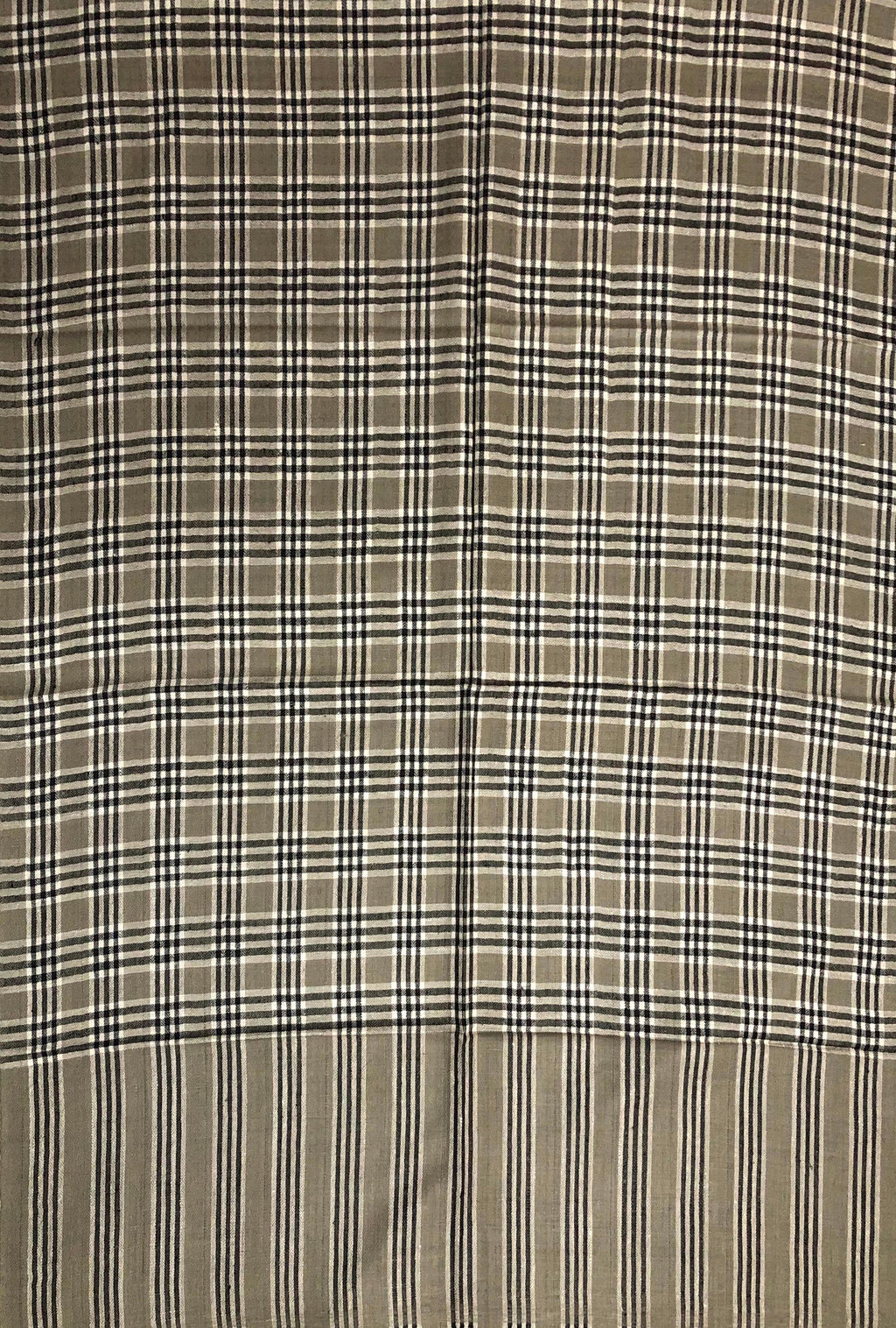 Cashmere Scarf Spirit Of Kashmir Plaid Pattern Handmade Real Cashmere Pashmina Stole Scarf - Mehraj Crafts 