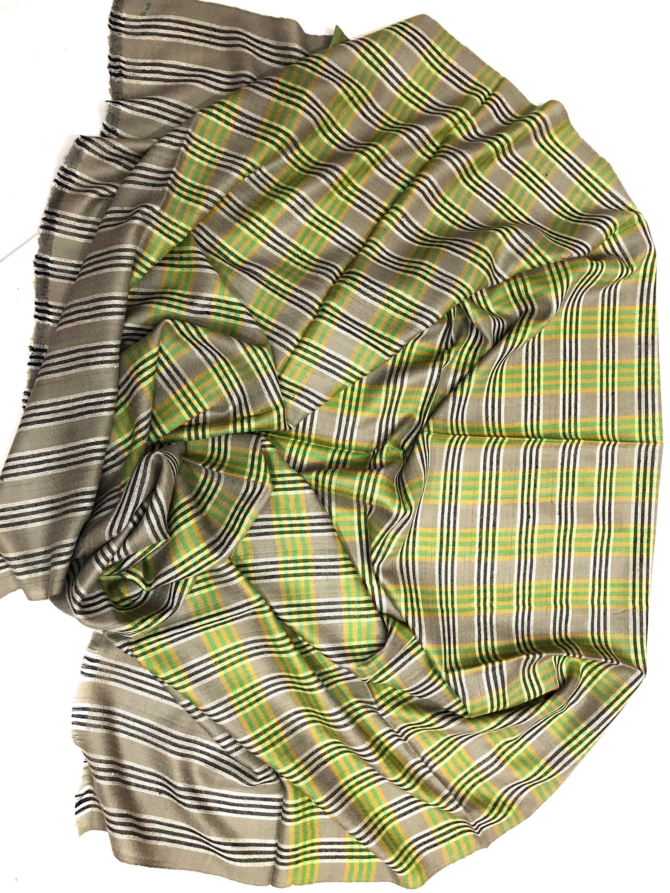 father of bride gift from daughter Srinagar Tartan Handmade Authentic Cashmere Pashmina Stole Scarf - Mehraj Crafts 