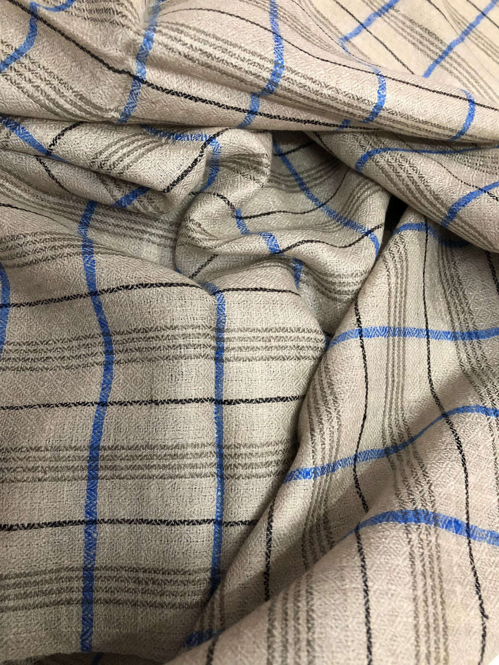 Cashmere Scarf Tattersall Check Handmade Organic Cashmere Pashmina Stole Scarf - Mehraj Crafts 