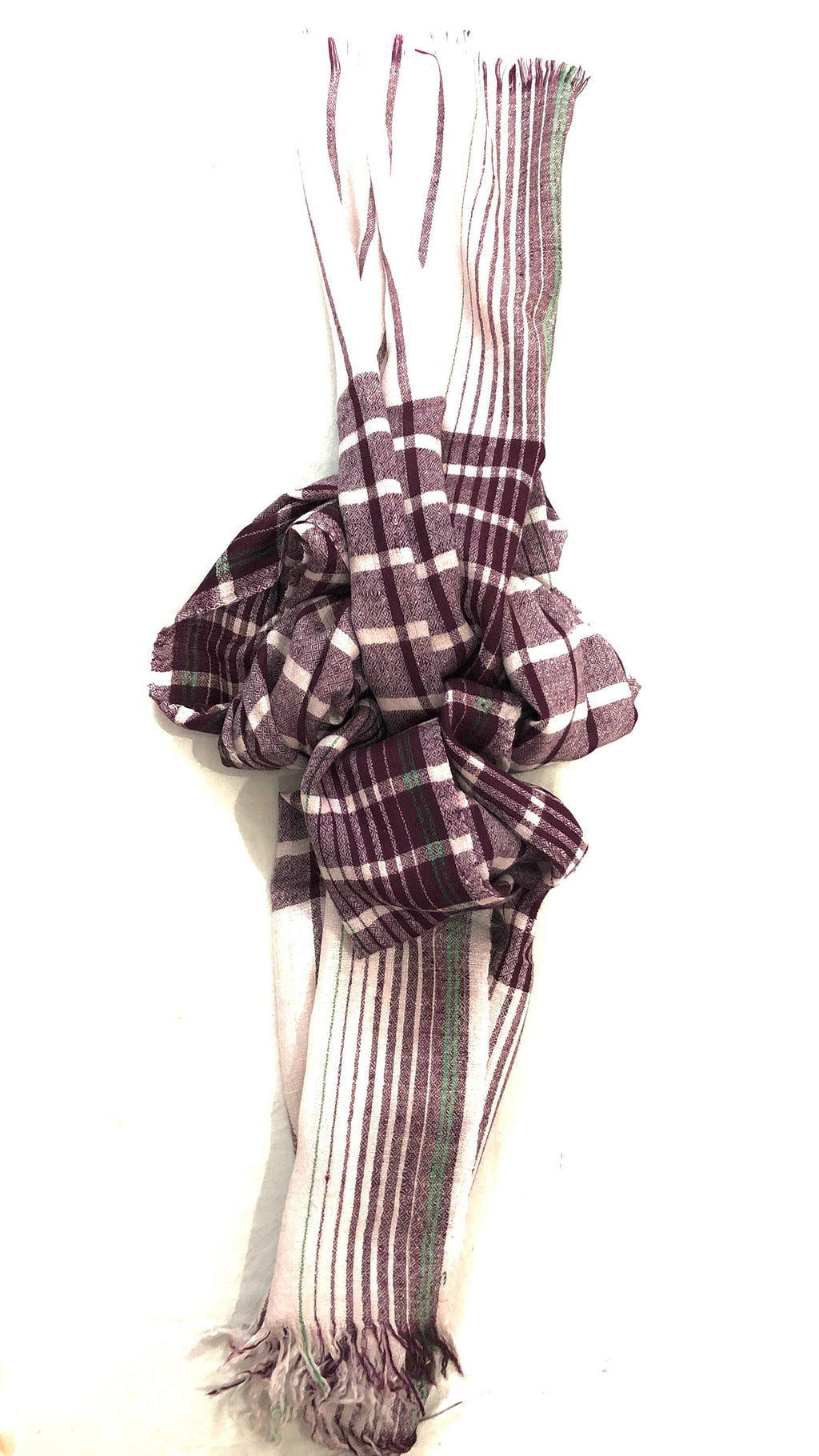 Cashmere Scarf Hot Chocolate Checkered Handmade Real Cashmere Pashmina Stole Scarf - Mehraj Crafts 
