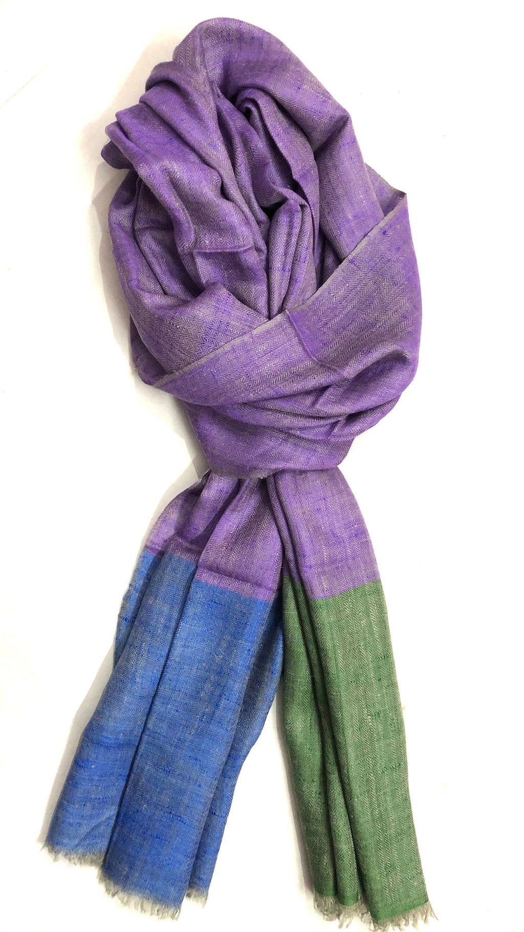 Handmade Ladakhi Cashmere Pashmina Stole: Herringbone Scarf