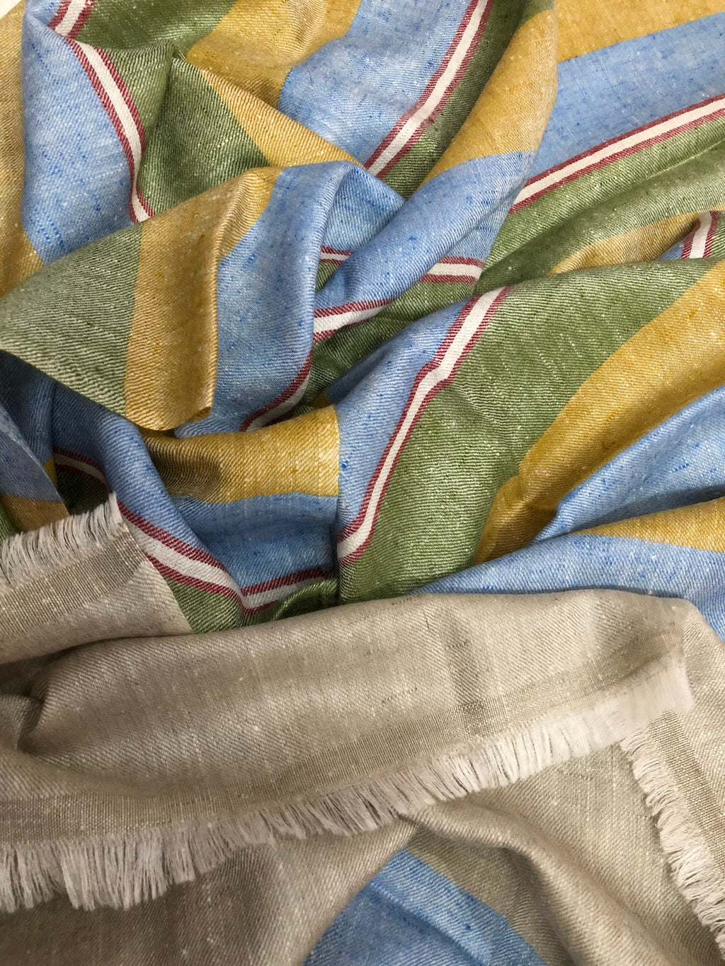 Whimsical Bayadere Stripes Handmade Real Cashmere Pashmina Stole/Scarf/70*200 cm