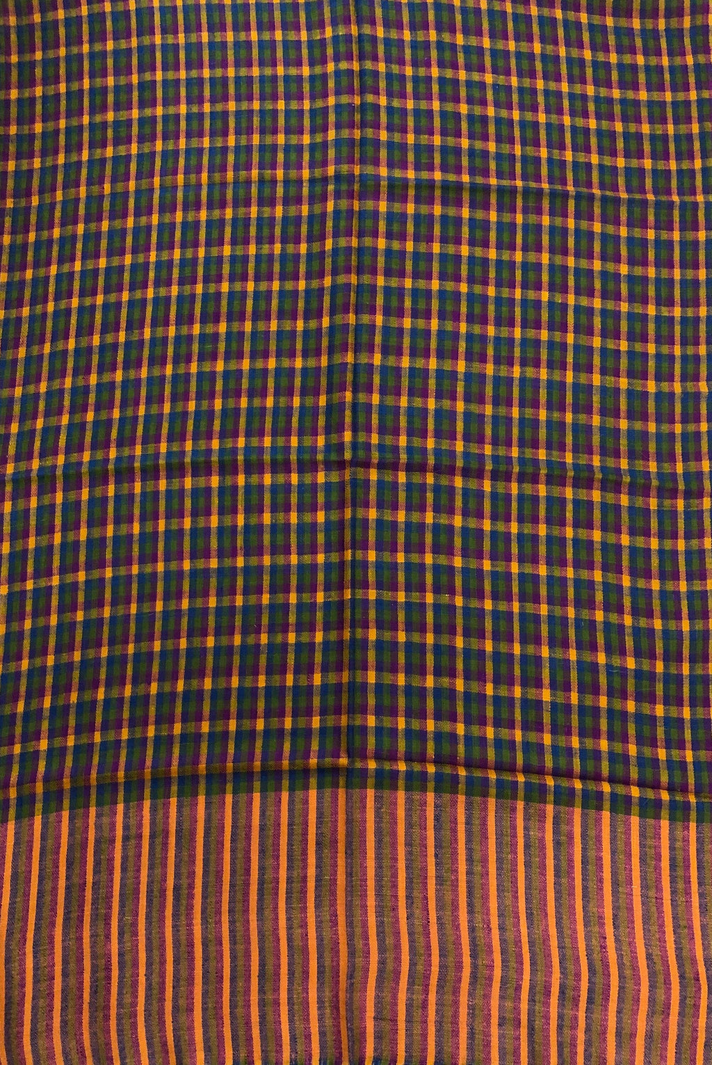 Handmade Gift Mini-Check Pattern Handwoven Genuine Cashmere Pashmina Stole scarf Shawl wrap - Mehraj Crafts 