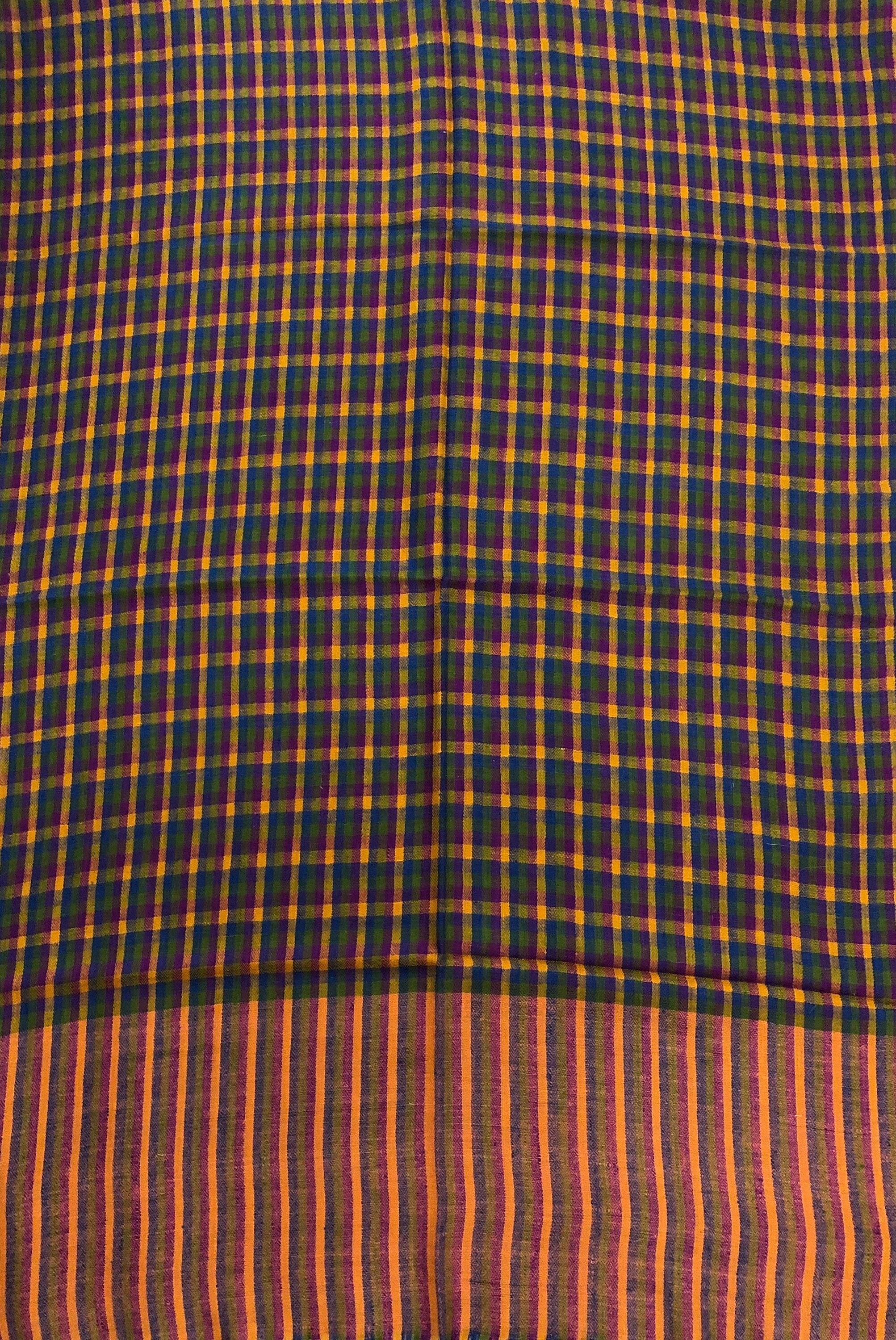 Handmade Gift Mini-Check Pattern Handwoven Genuine Cashmere Pashmina Stole scarf Shawl wrap - Mehraj Crafts 