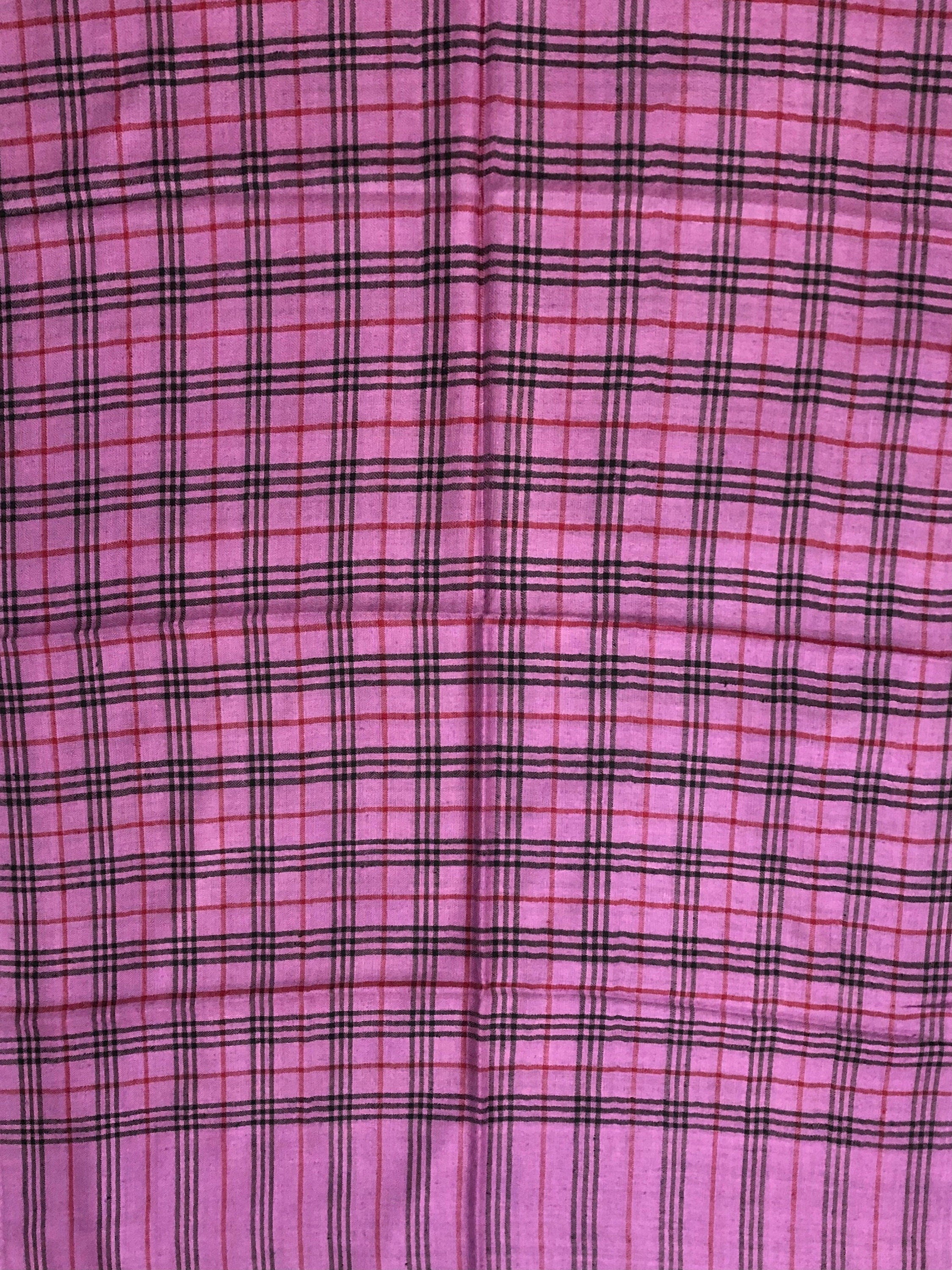 Handmade Cashmere Pashmina Scarf: Dusty Lavender Plaid Stole