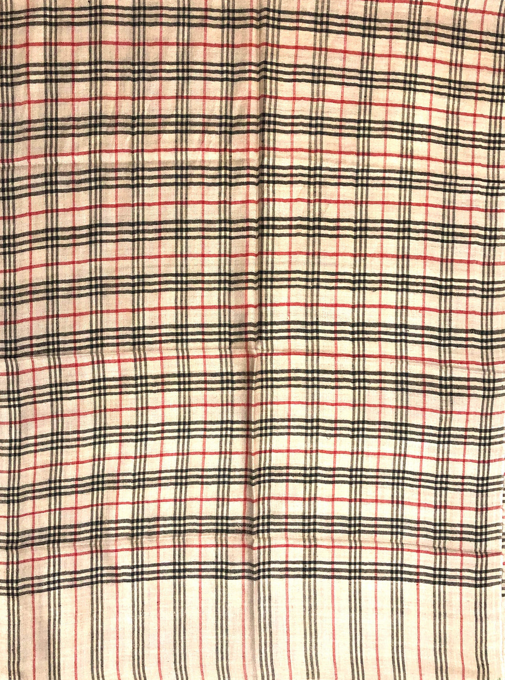 Handmade Vanilla Cream Plaid Cashmere Pashmina Scarf: Soft Stole (70x200 cm)