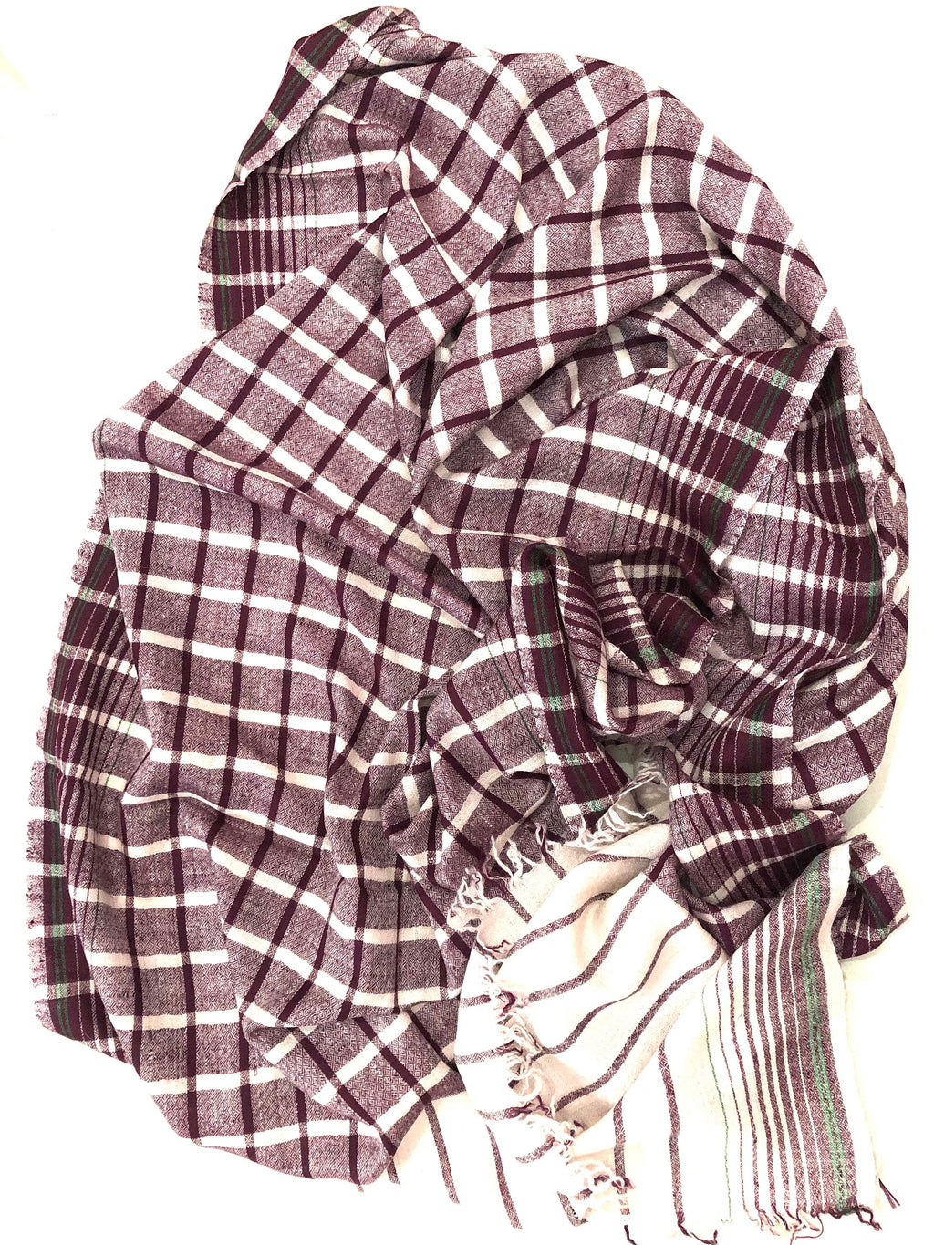 Cashmere Scarf Hot Chocolate Checkered Handmade Real Cashmere Pashmina Stole Scarf - Mehraj Crafts 