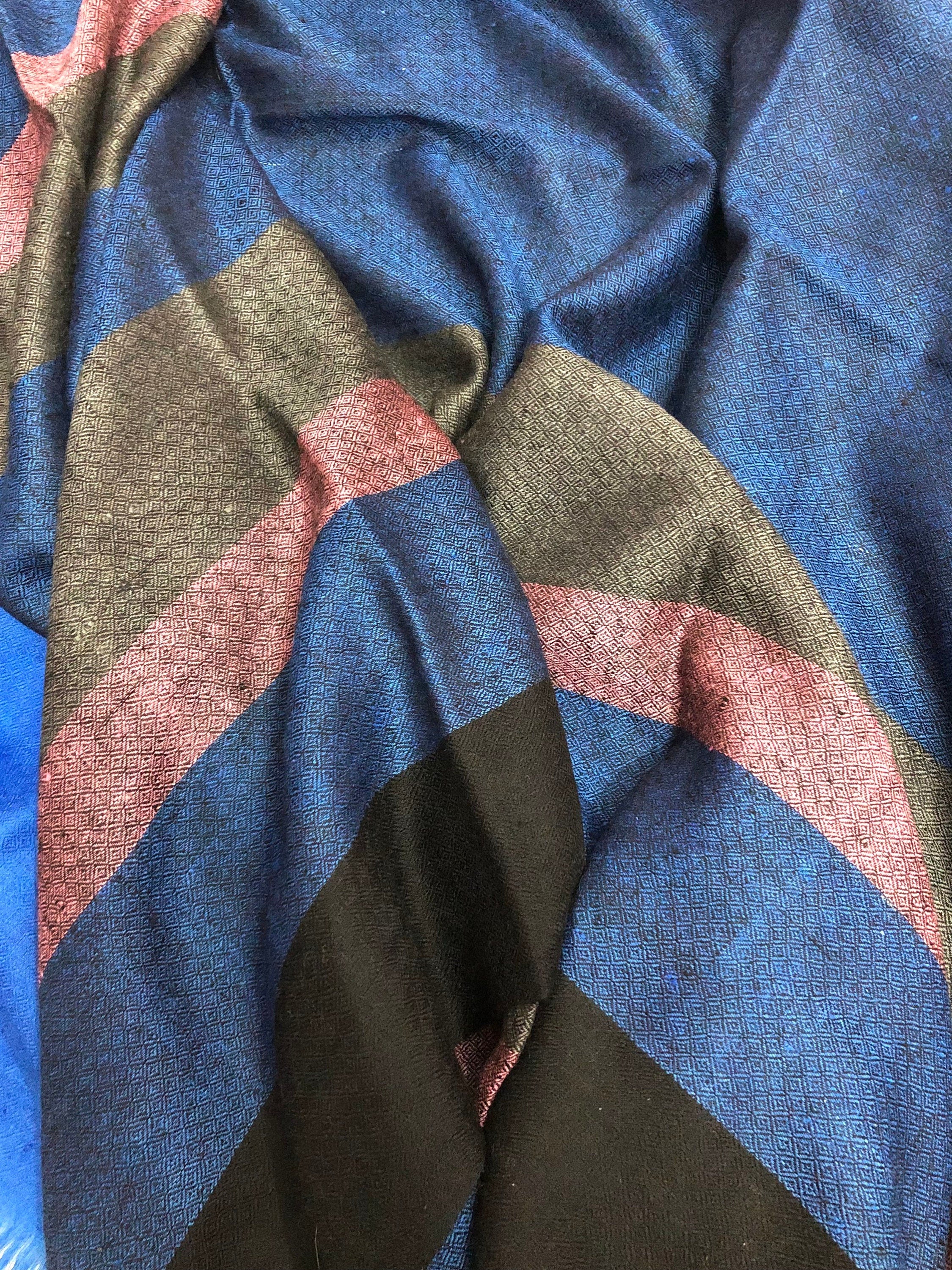 Bengal Multicoloured Stripes Handmade Real Cashmere Pashmina Stole Scarf - Mehraj Crafts 