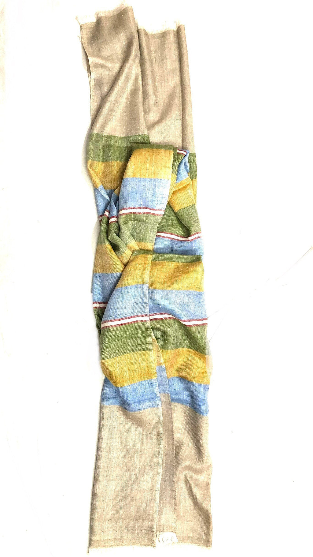 Whimsical Bayadere Stripes Handmade Real Cashmere Pashmina Stole/Scarf/70*200 cm
