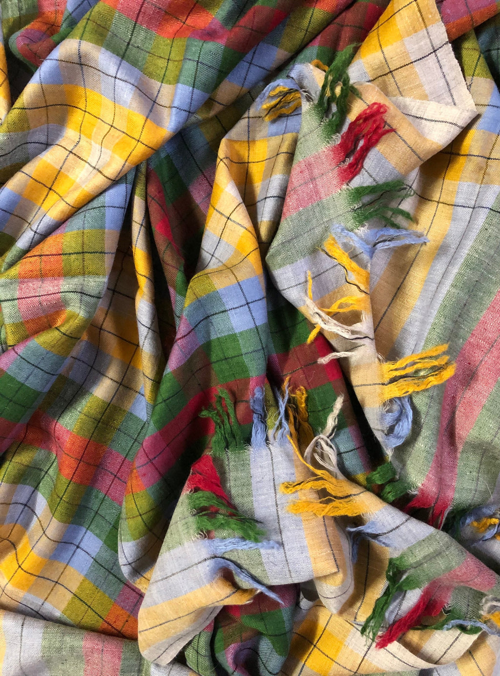 Handmade Multicoloured Plaid Check Handmade Real Cashmere Pashmina Shawl - Mehraj Crafts 