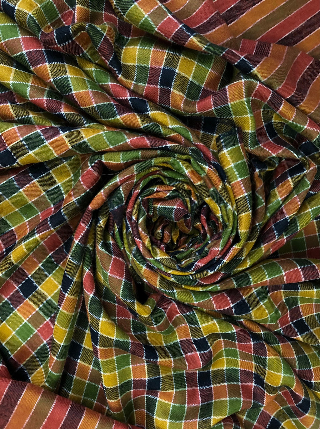 Handwoven Ladakhi Cashmere Pashmina Shawl: Multicolored Check Wrap