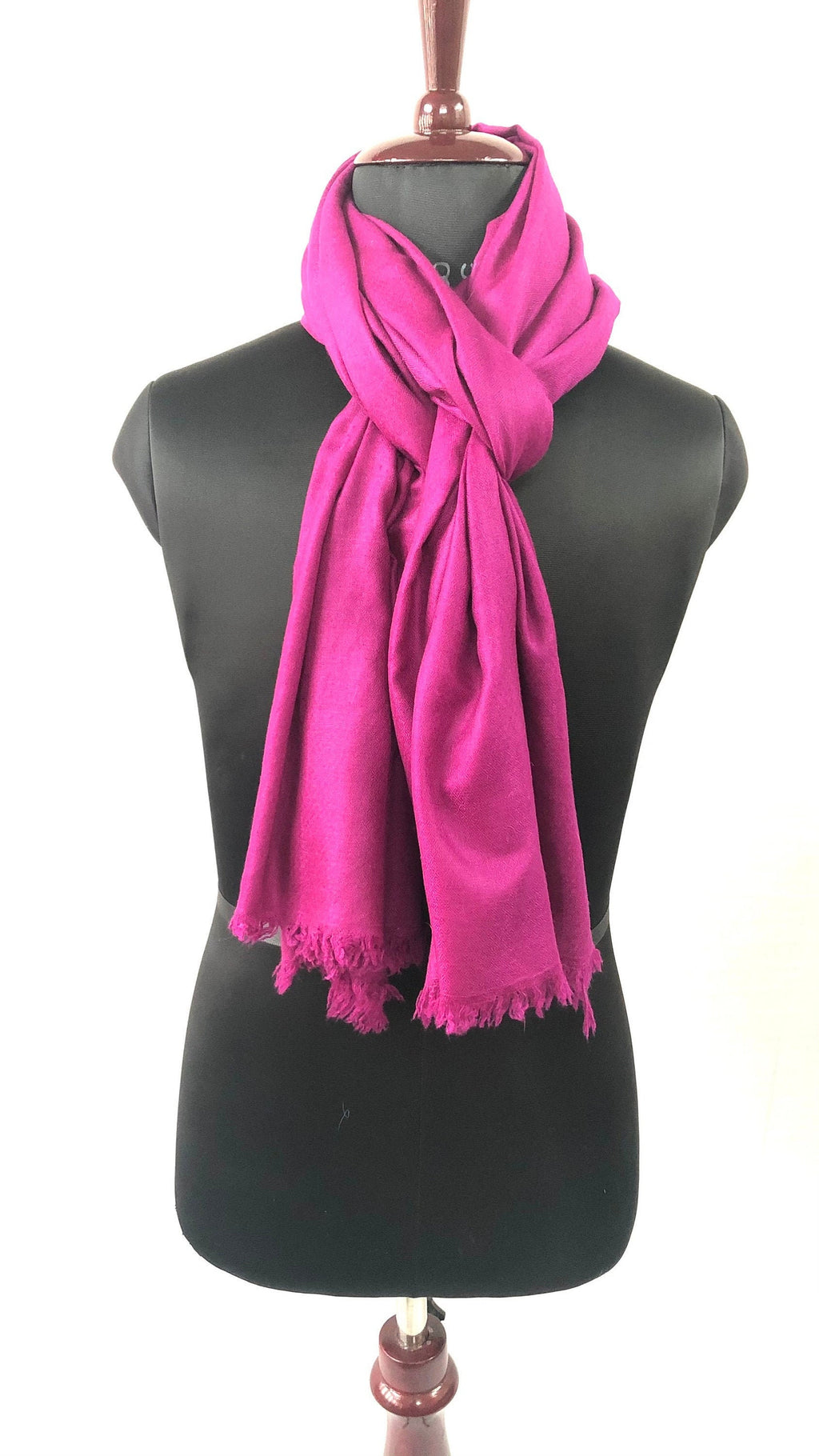 Pashmina christmas dayFestival Fuchsia Handmade Verified Cashmere Pashmina Scarf/Muffler/14X60 Inches