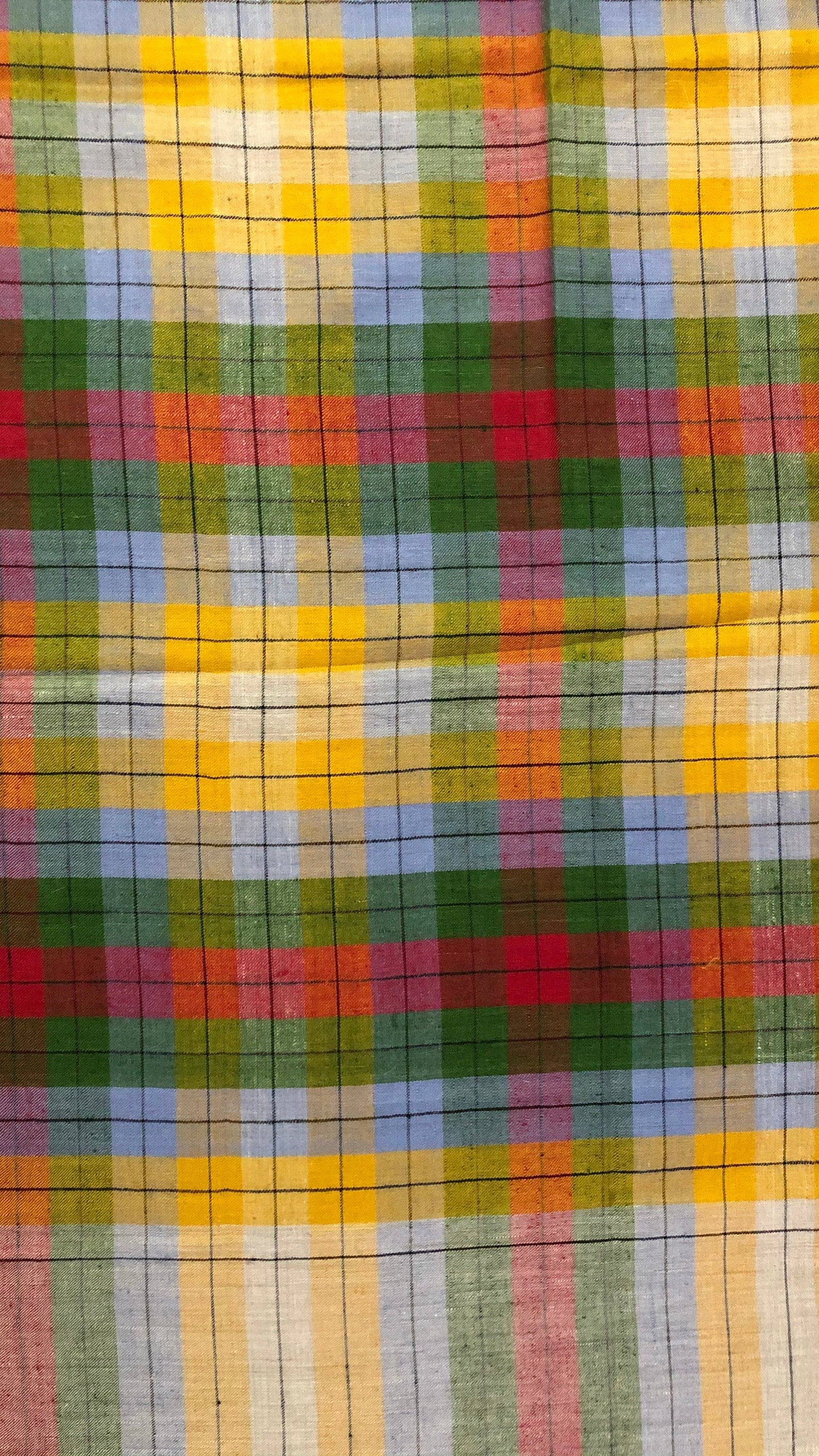 Handmade Multicoloured Plaid Check Handmade Real Cashmere Pashmina Shawl - Mehraj Crafts 