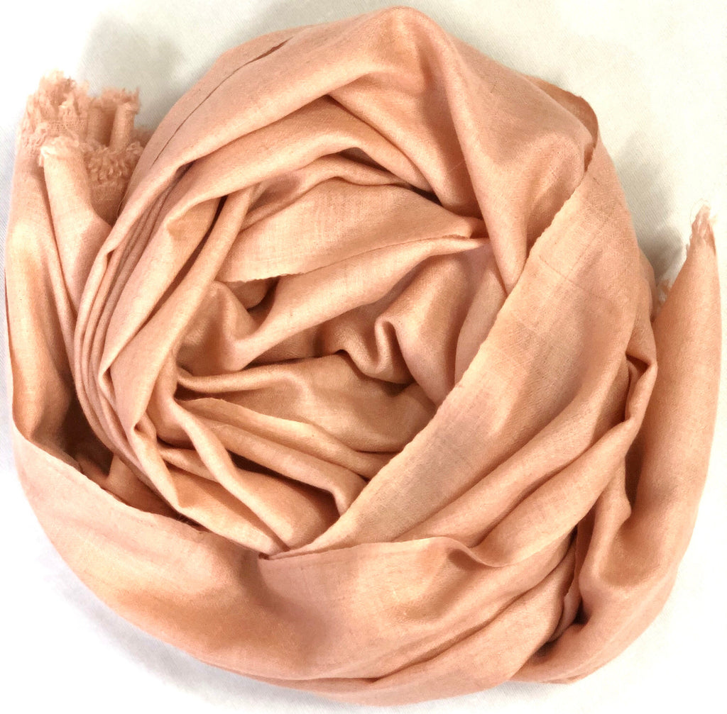 Handmade Peach Cashmere Pashmina Scarf: Soft Woven Stole (70x200 cm)
