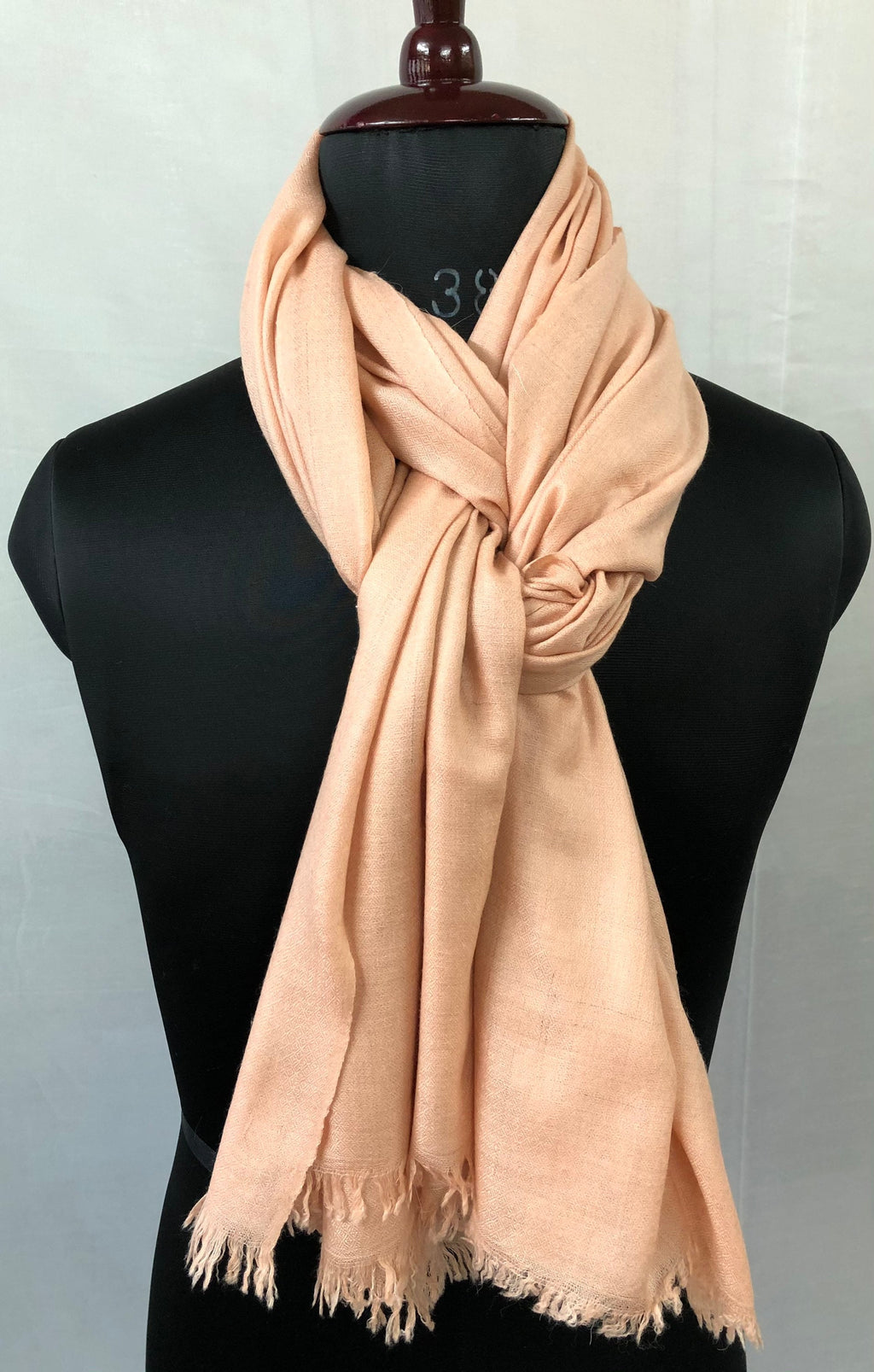 Handmade Peach Cashmere Pashmina Scarf: Soft Woven Stole (70x200 cm)