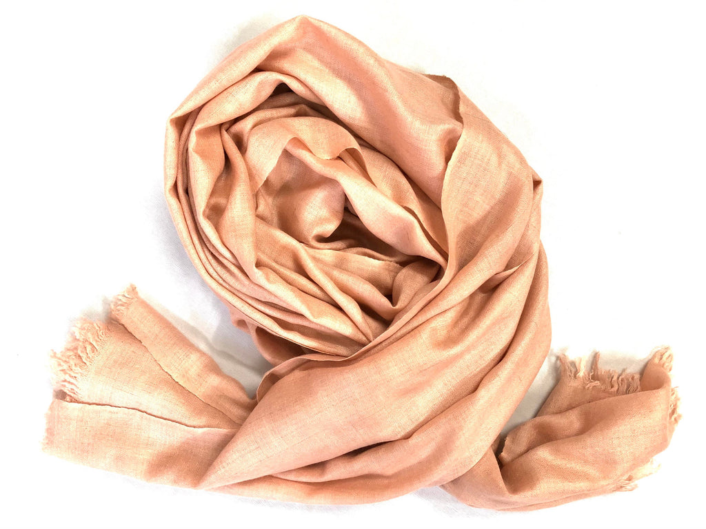 Handmade Peach Cashmere Pashmina Scarf: Soft Woven Stole (70x200 cm)