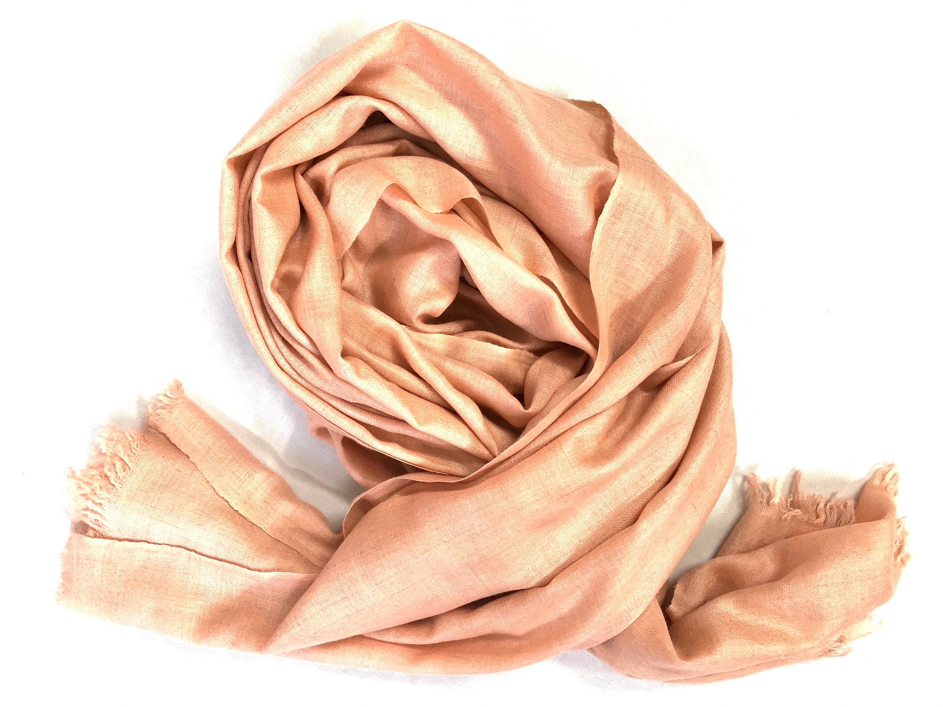 Handmade Peach Cashmere Pashmina Scarf: Soft Woven Stole (70x200 cm)