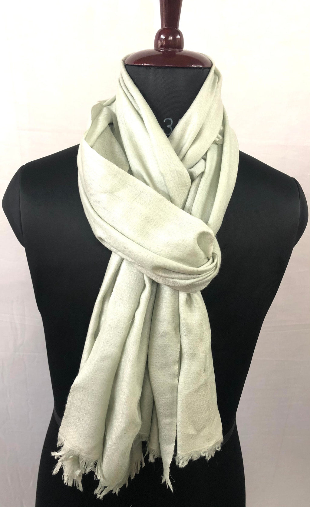 Handmade Cashmere Pashmina Stole: Pistachio Green Scarf Shawl (70x200 cm)