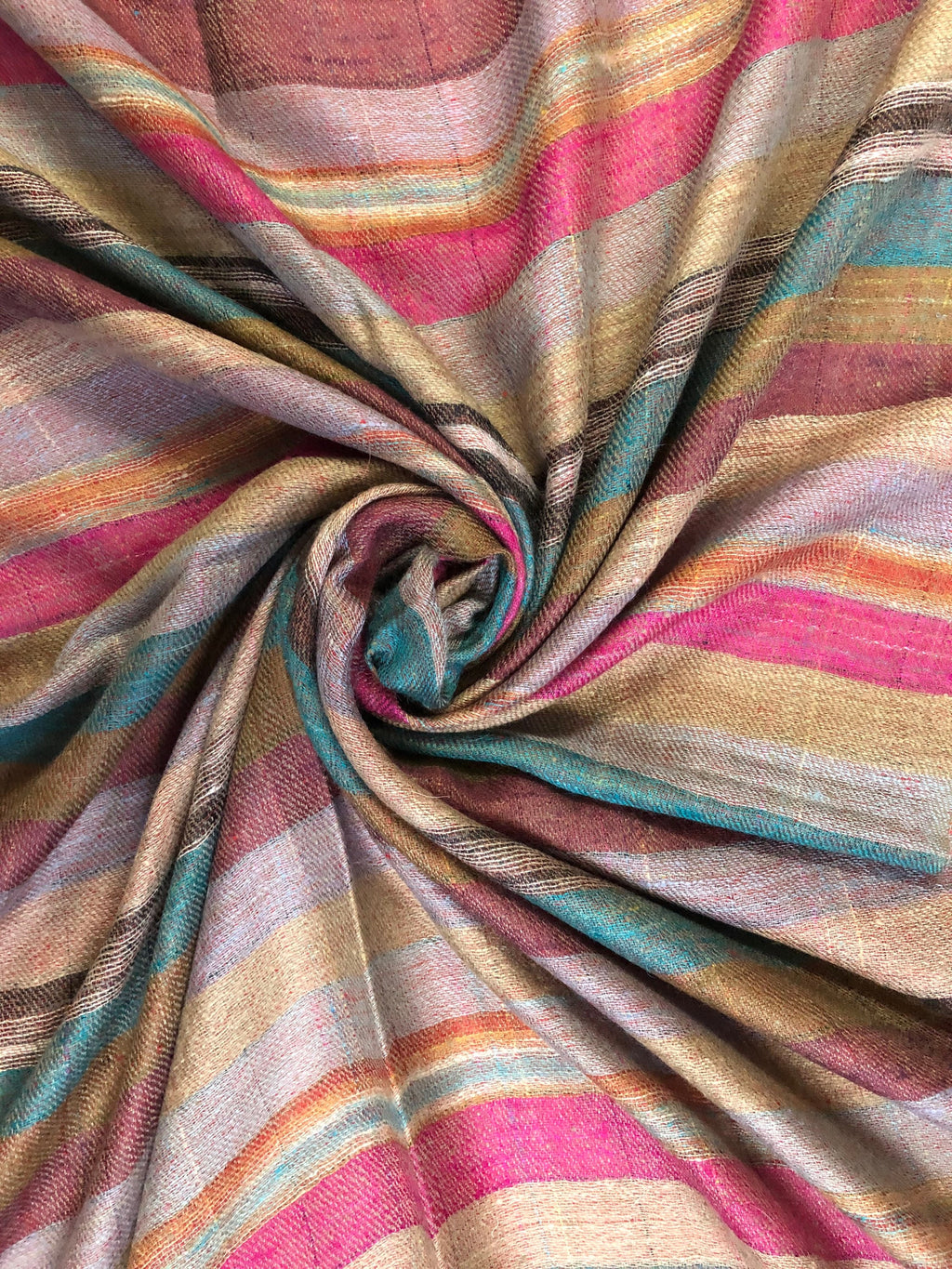 Handmade Royal Stewart Cashmere Pashmina Scarf: Reversible Striped Stole