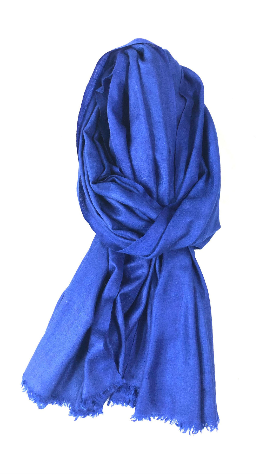 Dazzling Blue Handmade Genuine Cashmere Pashmina Stole Shawl Scarf - Mehraj Crafts 