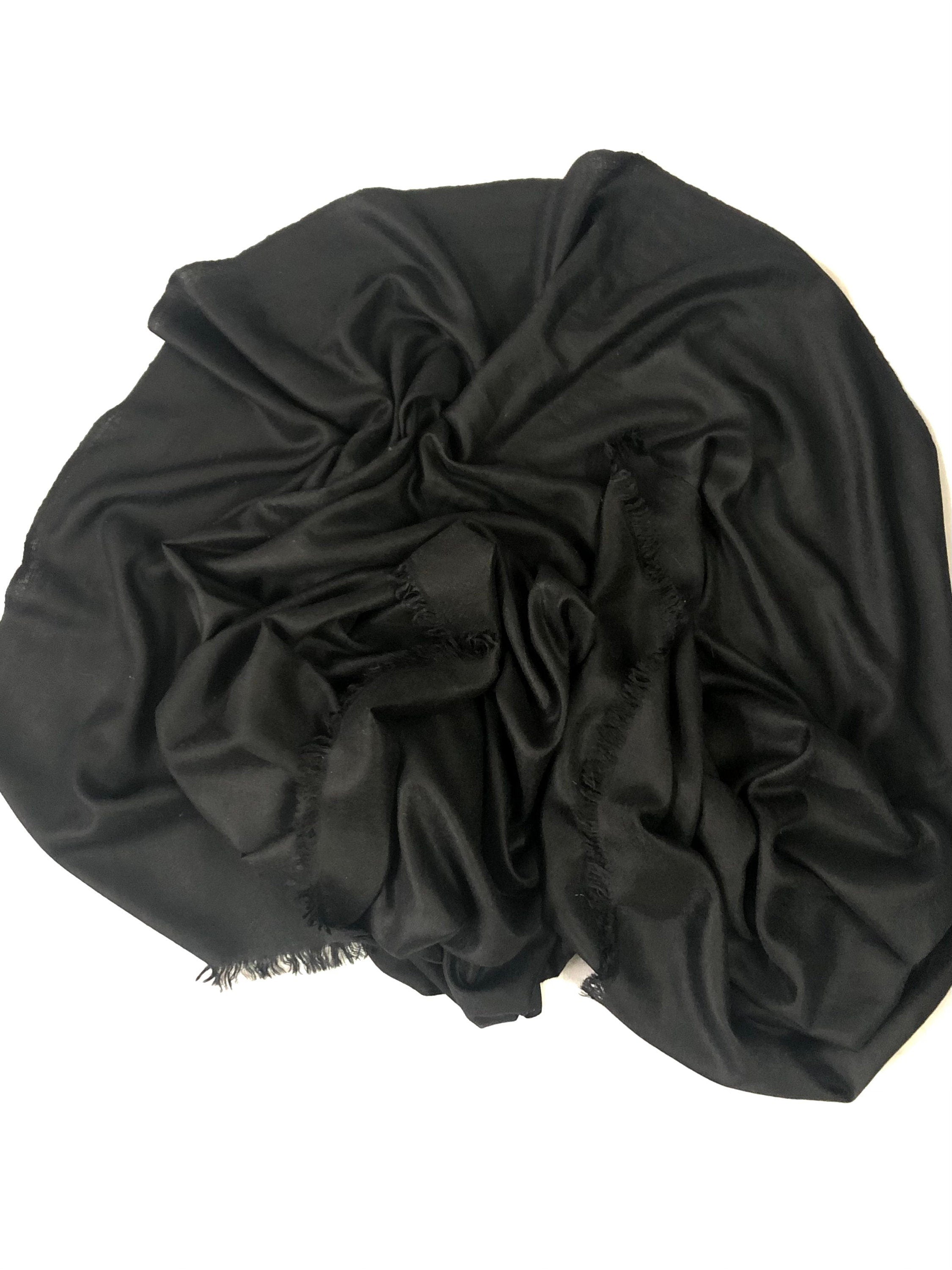 Black Praiseworthy Handmade Real Cashmere Pashmina Stole Scarf Shawl - Mehraj Crafts 