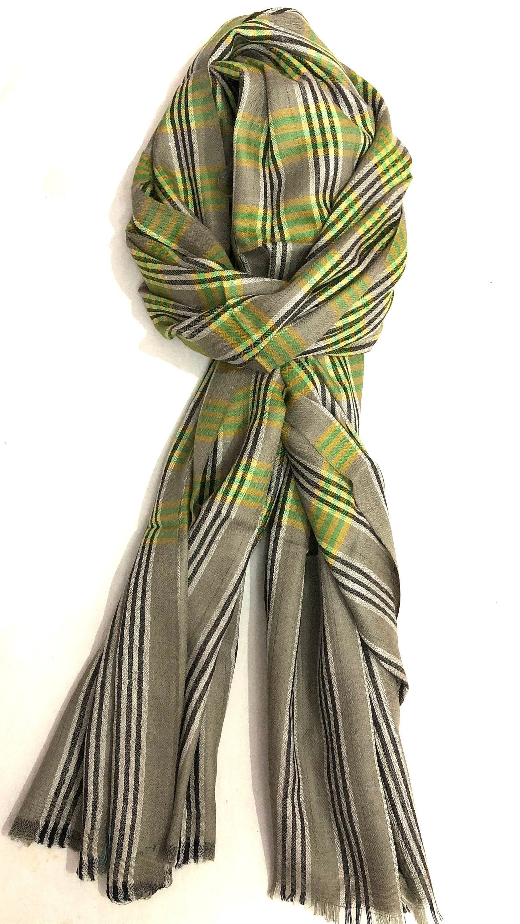 father of bride gift from daughter Srinagar Tartan Handmade Authentic Cashmere Pashmina Stole Scarf - Mehraj Crafts 