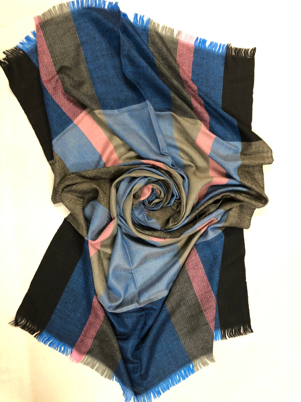 Gift father Chevron Stripes Handwoven Real Cashmere Pashmina Stole Scarf - Mehraj Crafts 