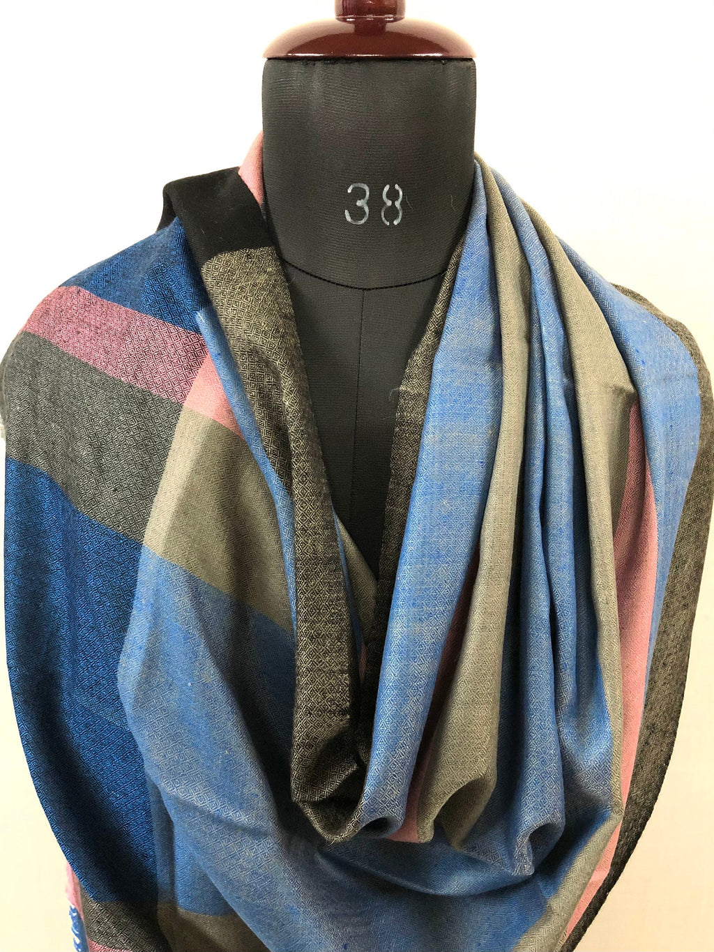 Gift father Chevron Stripes Handwoven Real Cashmere Pashmina Stole Scarf - Mehraj Crafts 