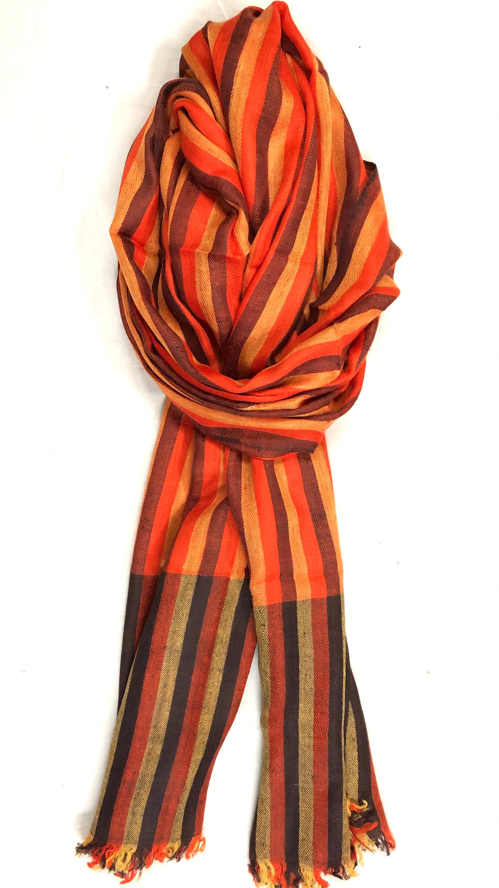 Gift father Bengal Stripes Handwoven Real Cashmere Pashmina Stole Scarf - Mehraj Crafts 