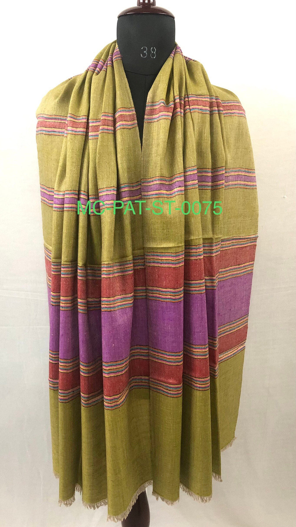 Gift father Oasis Cabana Stripes Handmade Real Cashmere Pashmina Stole Scarf - Mehraj Crafts 