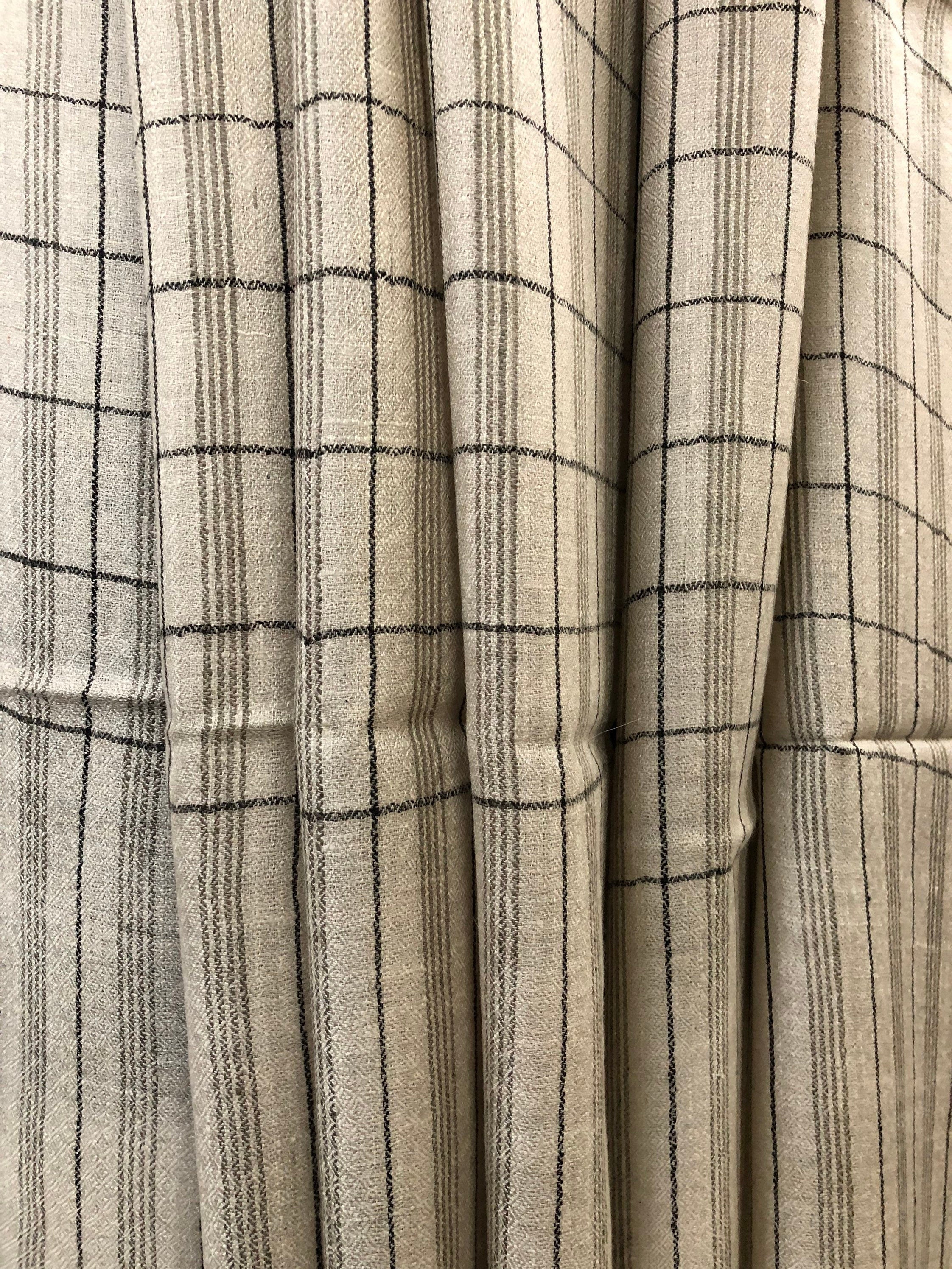 Handmade Cashmere Pashmina Stole: Graph Check Scarf, 70x200cm