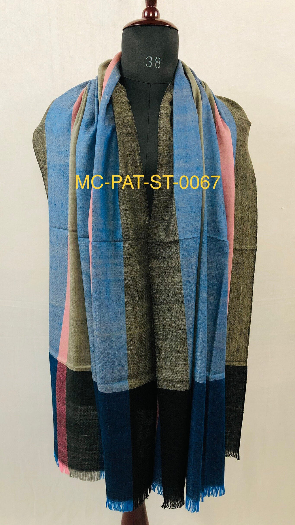 Gift father Chevron Stripes Handwoven Real Cashmere Pashmina Stole Scarf - Mehraj Crafts 