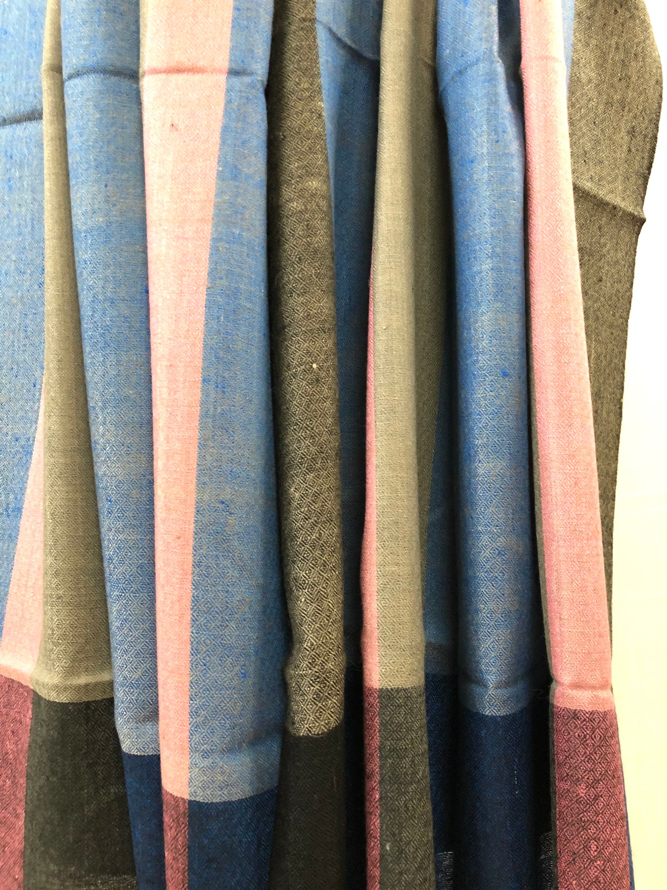 Gift father Chevron Stripes Handwoven Real Cashmere Pashmina Stole Scarf - Mehraj Crafts 