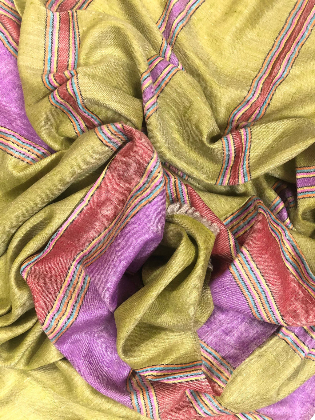 Gift father Oasis Cabana Stripes Handmade Real Cashmere Pashmina Stole Scarf - Mehraj Crafts 