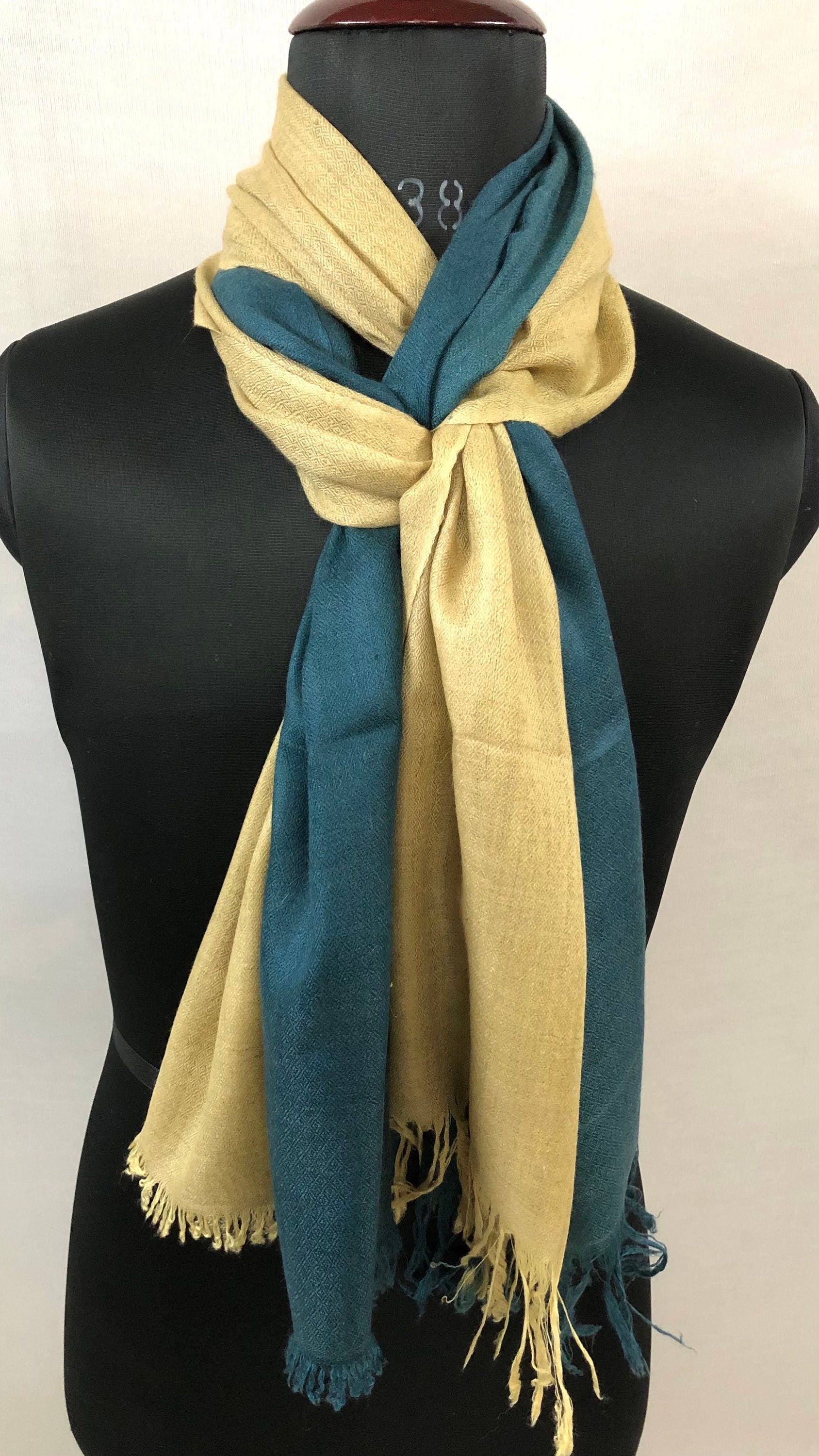 Cocoon and Tapestry Ombré Dyed Handwoven Real Cashmere Pashmina Stole Scarf - Mehraj Crafts 