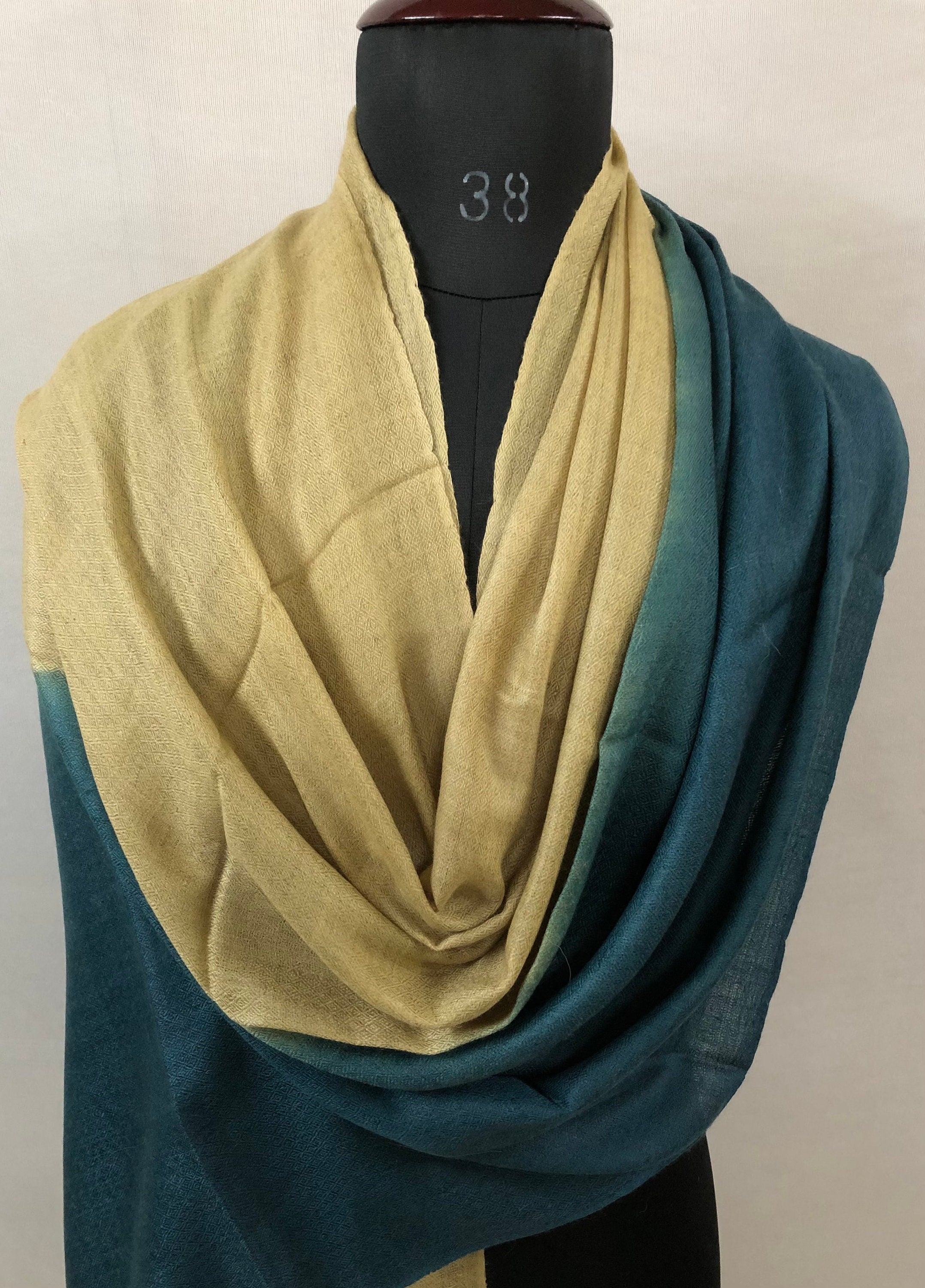 Cocoon and Tapestry Ombré Dyed Handwoven Real Cashmere Pashmina Stole Scarf - Mehraj Crafts 