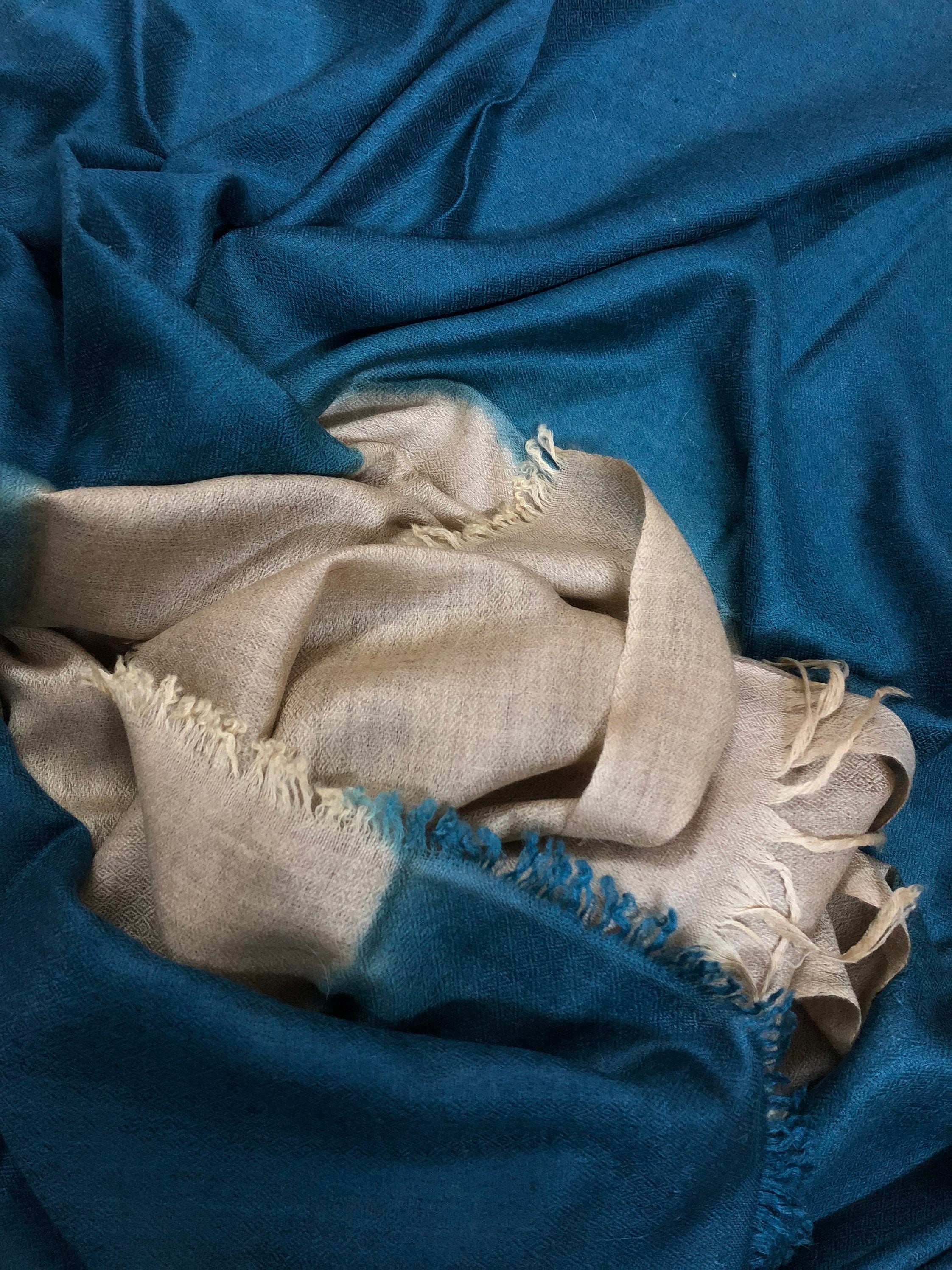 Cocoon and Tapestry Ombré Dyed Handwoven Real Cashmere Pashmina Stole Scarf - Mehraj Crafts 